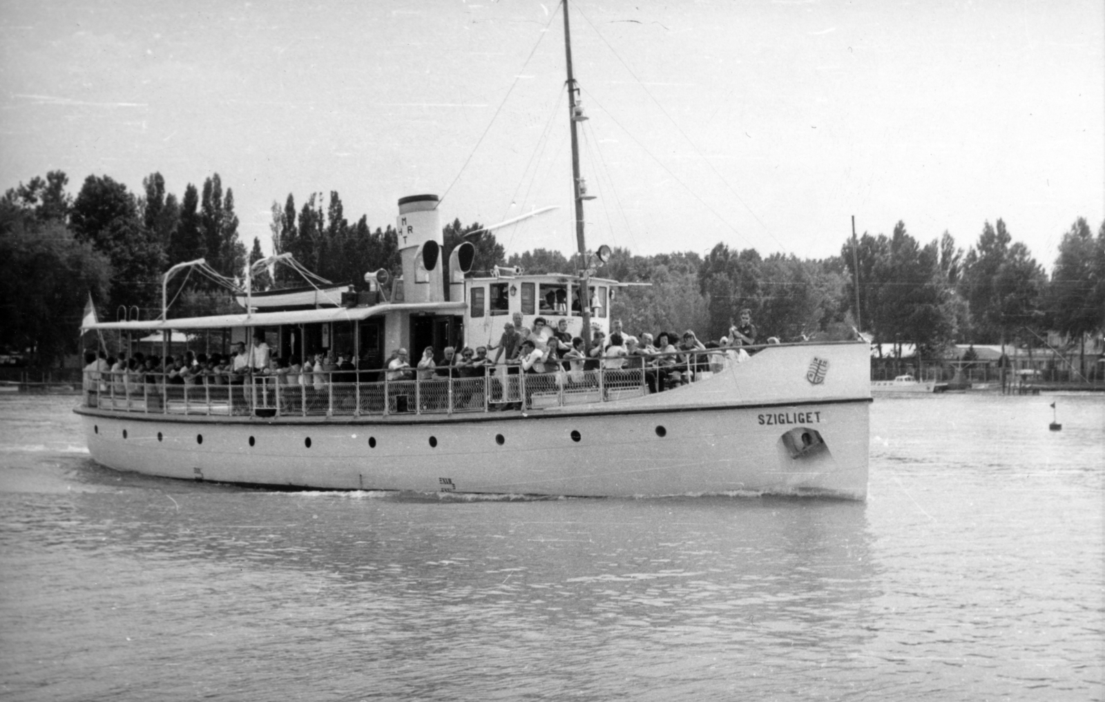 Hungary,Lake Balaton, Siófok, Szigliget motoros személyhajó., 1960, Erdős Ferenc, Szigliget-ship, Fortepan #159214