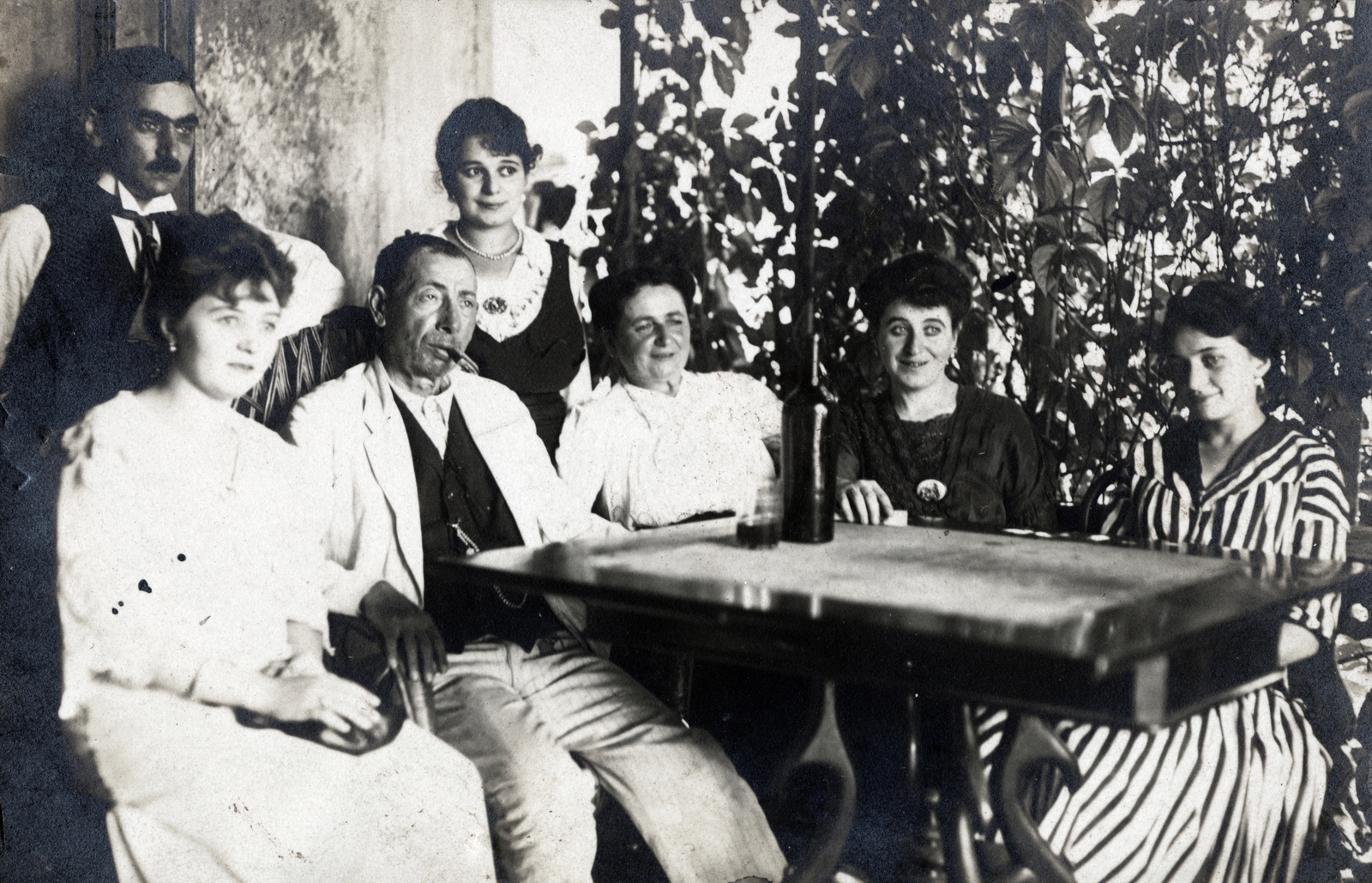 1920, Ungvári György, family, smile, striped dress, Fortepan #159254