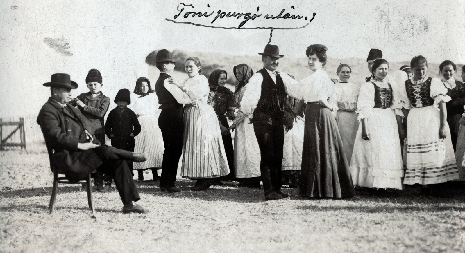 1909, Ungvári György, folk costume, dance, Fortepan #159255