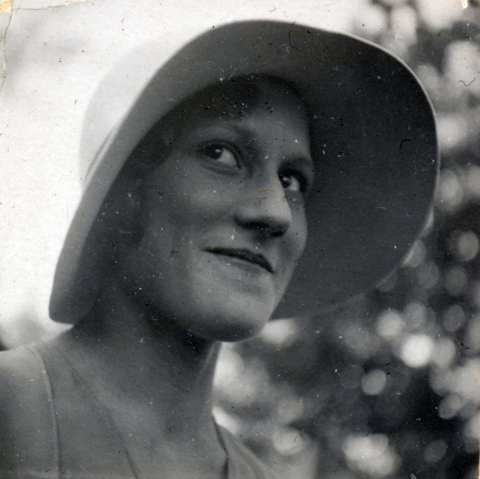 1935, Lugosi Szilvia, woman, smile, hat, portrait, Fortepan #159498
