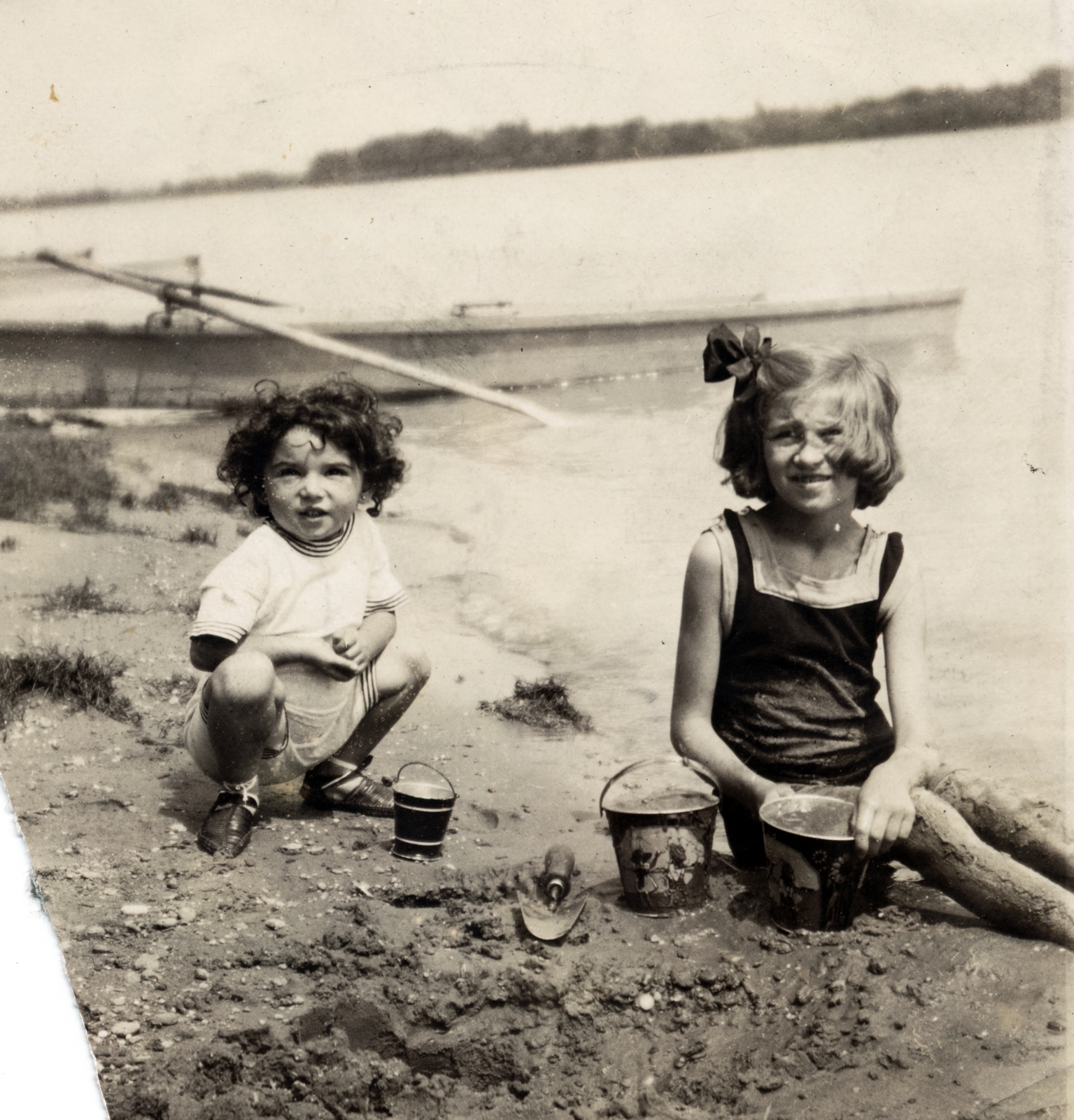 1912, Lugosi Szilvia, beach, shore, girl, girl, Fortepan #159585