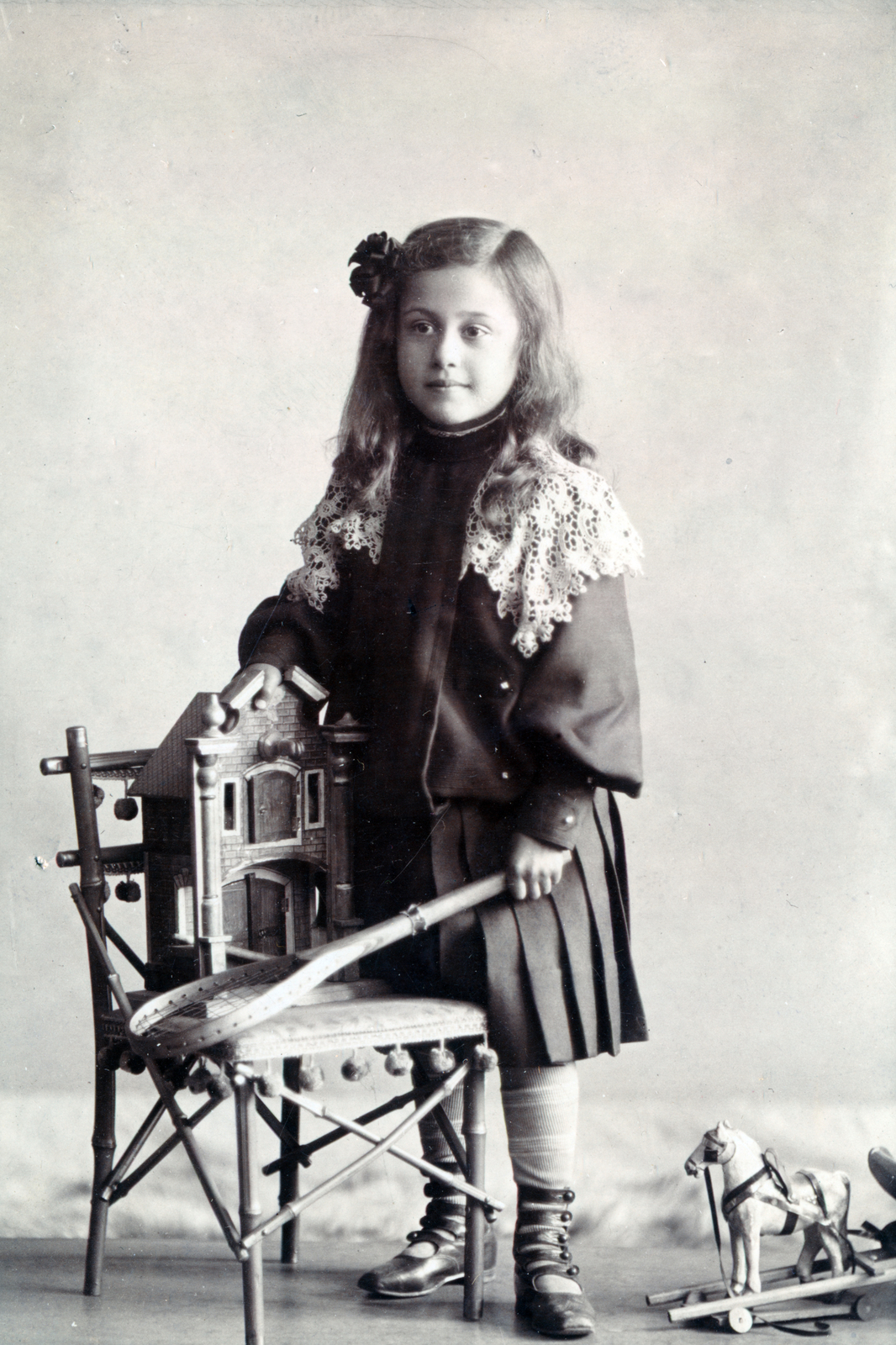 1904, Breuer Pál, toy, girl, kid, Fortepan #159845