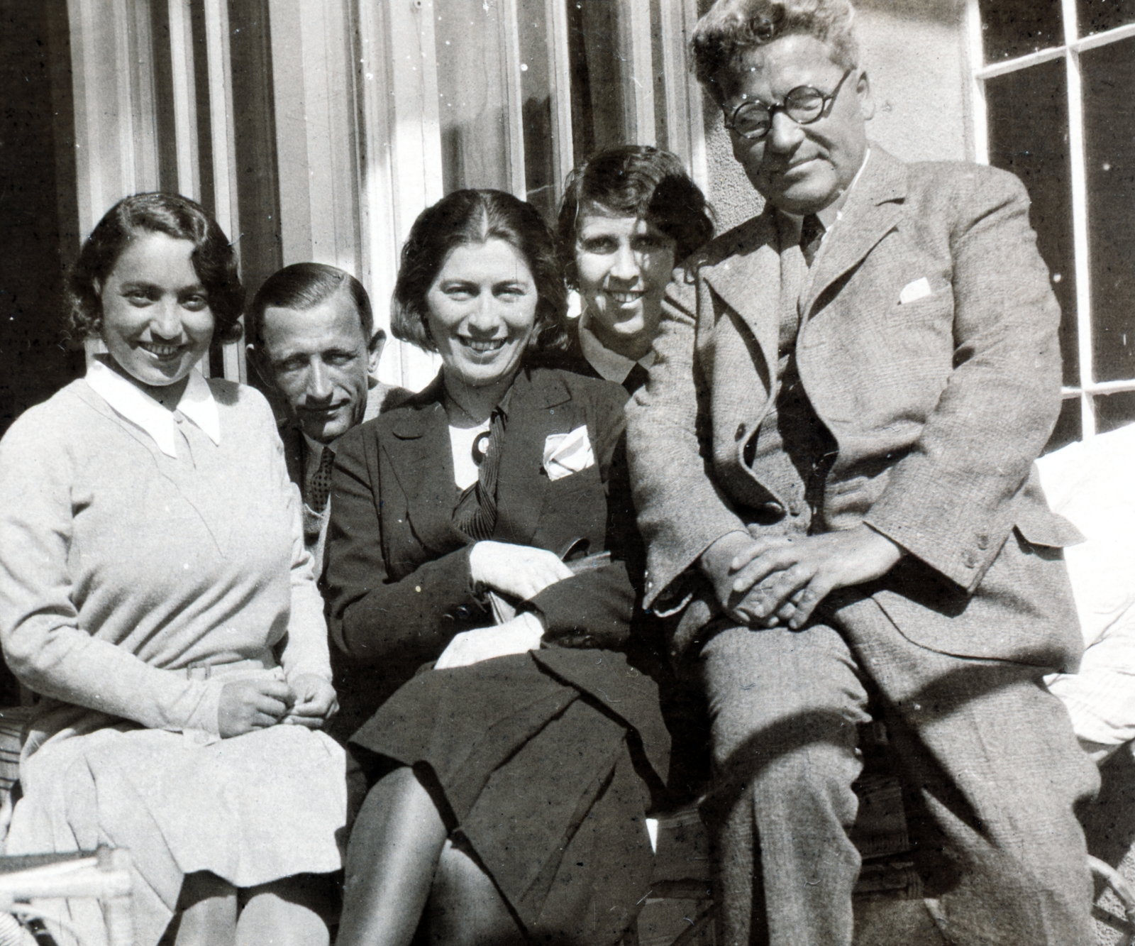 1935, Breuer Pál, korláton ülni, csoportkép, Fortepan #159852