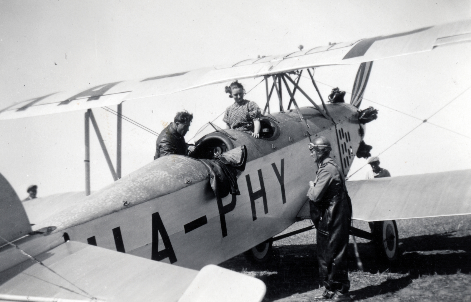 1936, Breuer Pál, airplane, biplane, Heinkel-brand, Fortepan #159875