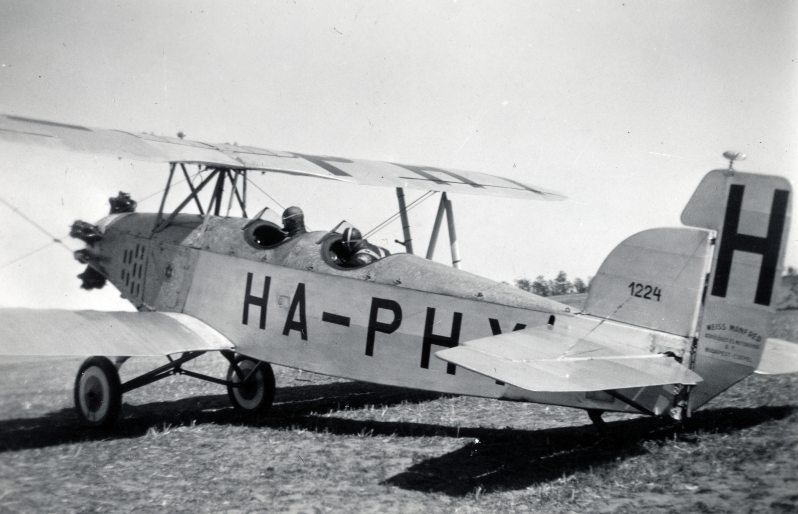 1936, Breuer Pál, airplane, biplane, Heinkel-brand, Fortepan #159877