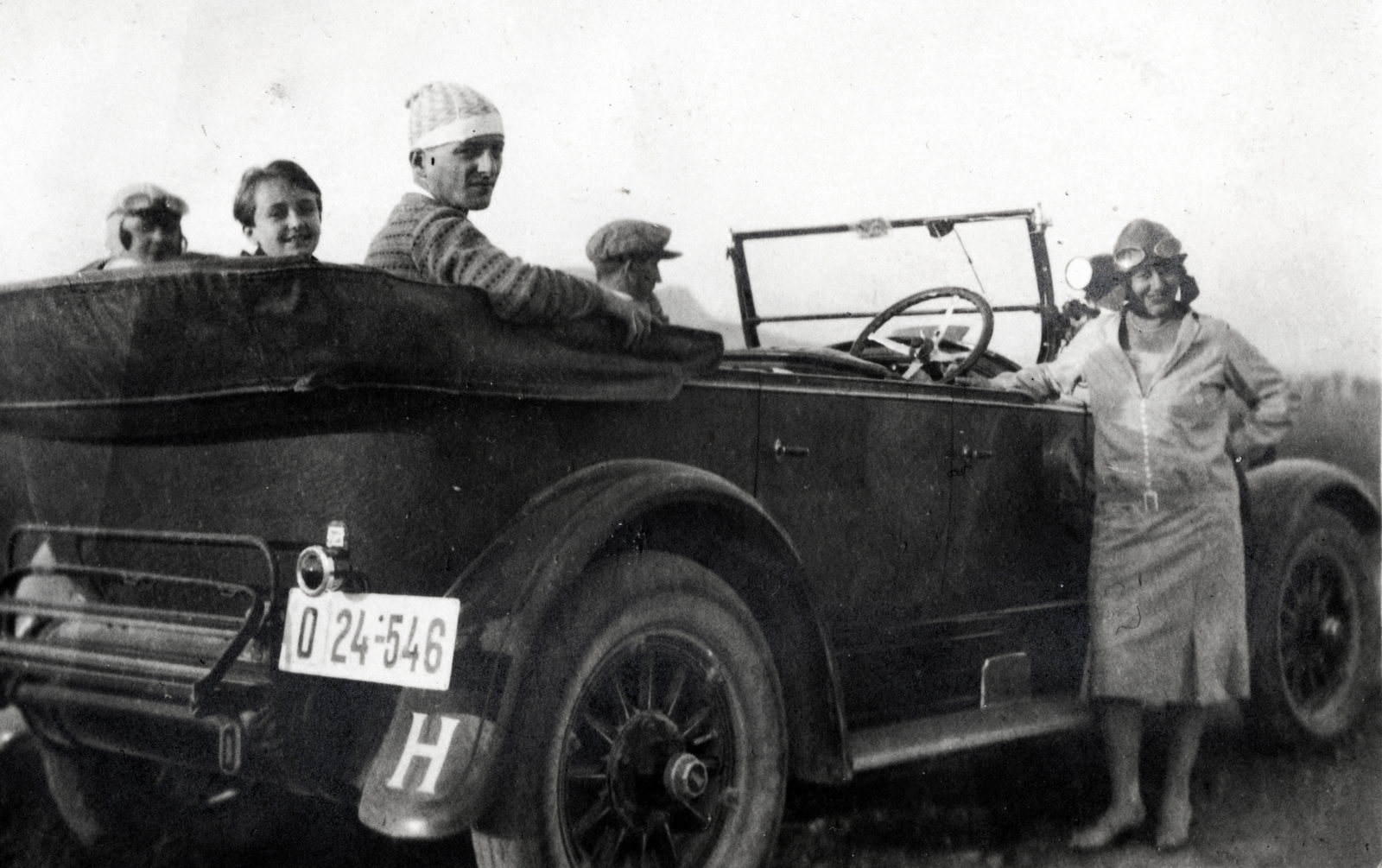 1930, Kurutz Márton, automobile, number plate, leather cap, girls'n'cars, Fortepan #160089