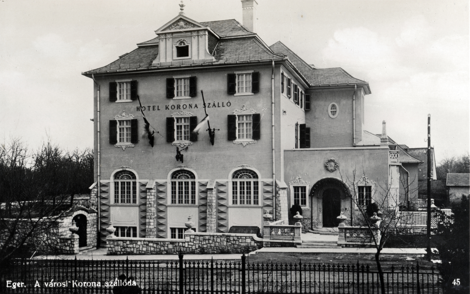 Hungary, Eger, Klapka György (Szmrecsányi Lajos) utca, Korona szálló (később Park Hotel)., 1931, Kurutz Márton, Fortepan #160116