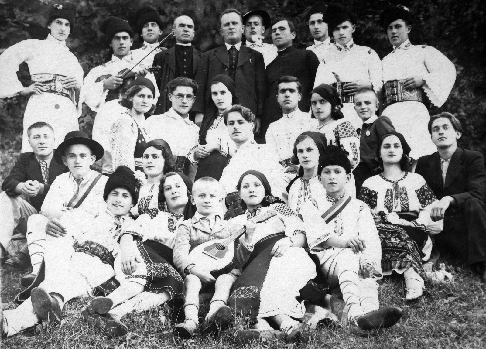 1935, Saly Noémi, csoportkép, népviselet, beöltözés, Fortepan #16040