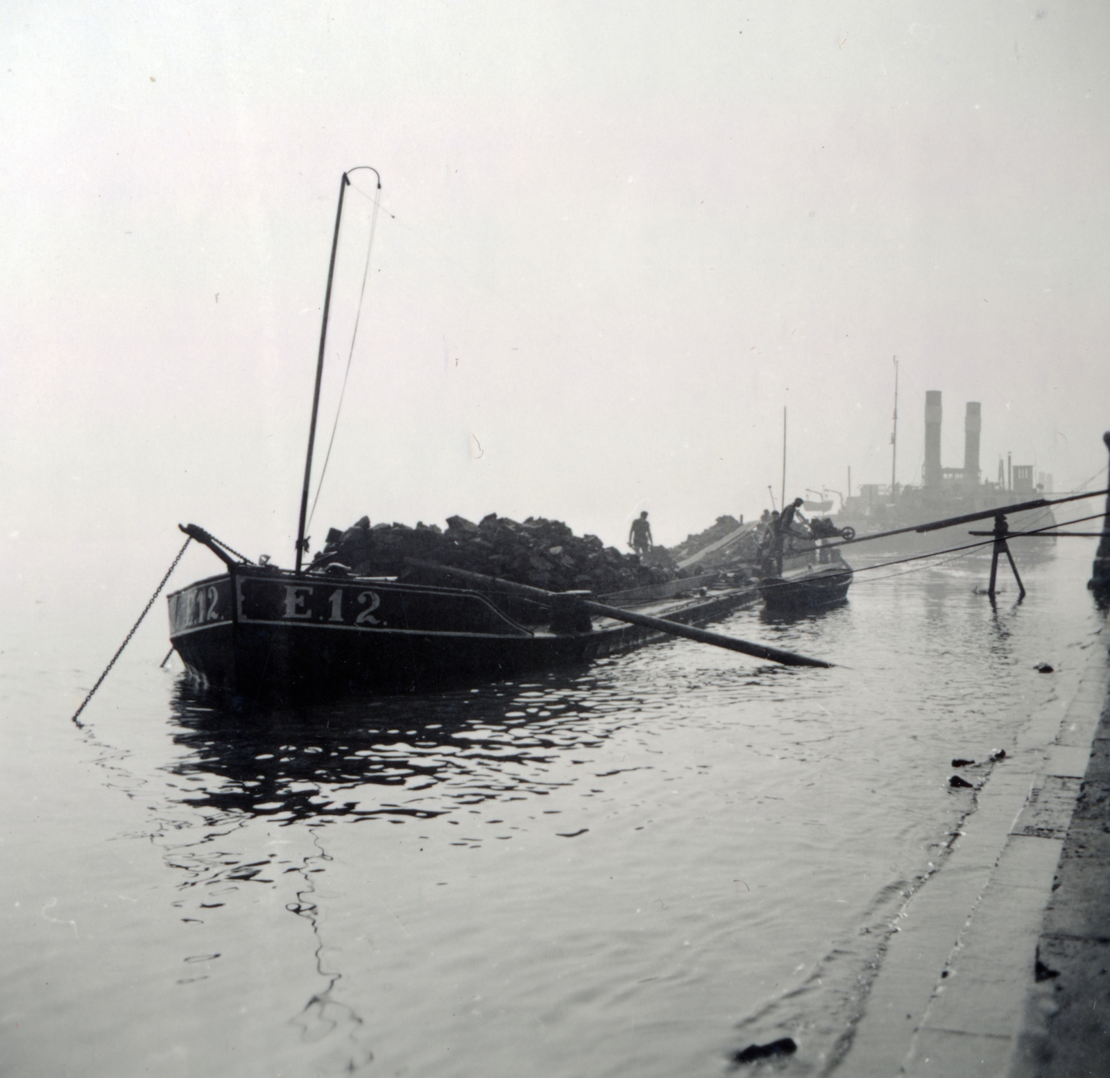 Hungary, Budapest, alsó rakpart., 1938, Boda Balázs, ship, Fortepan #160496