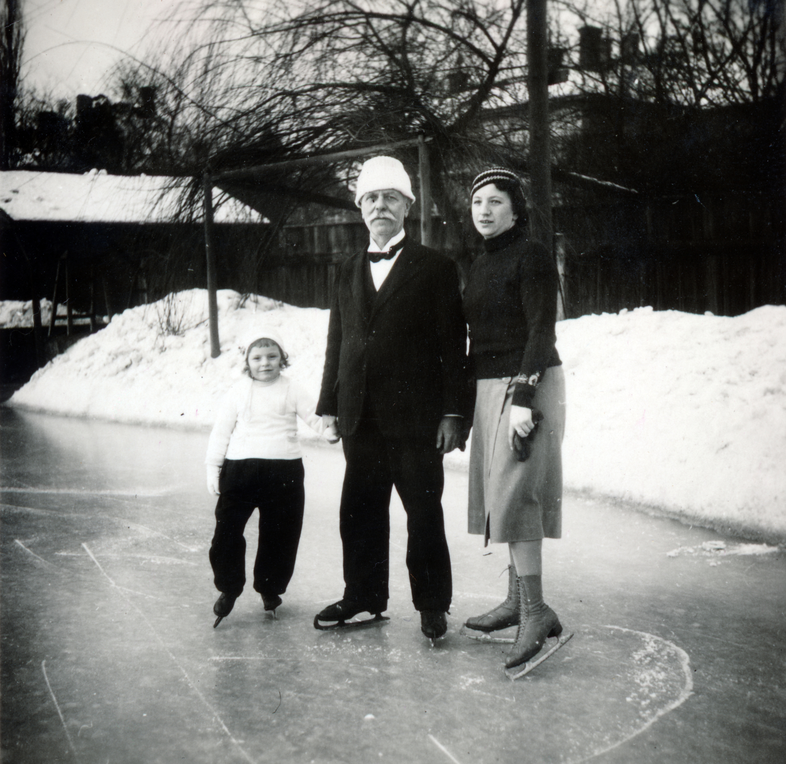 1930, Zsembery Bendegúz, family, skating, Fortepan #160864