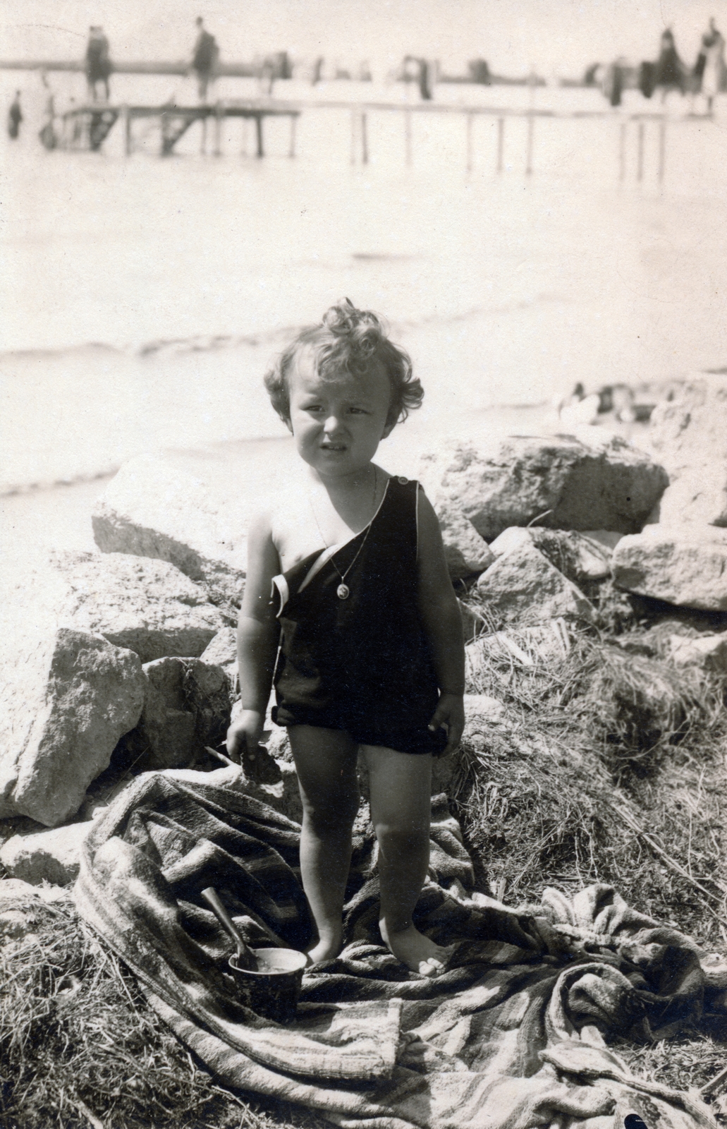 1917, Szarka Zsuzsa, bathing suit, girl, Fortepan #161121