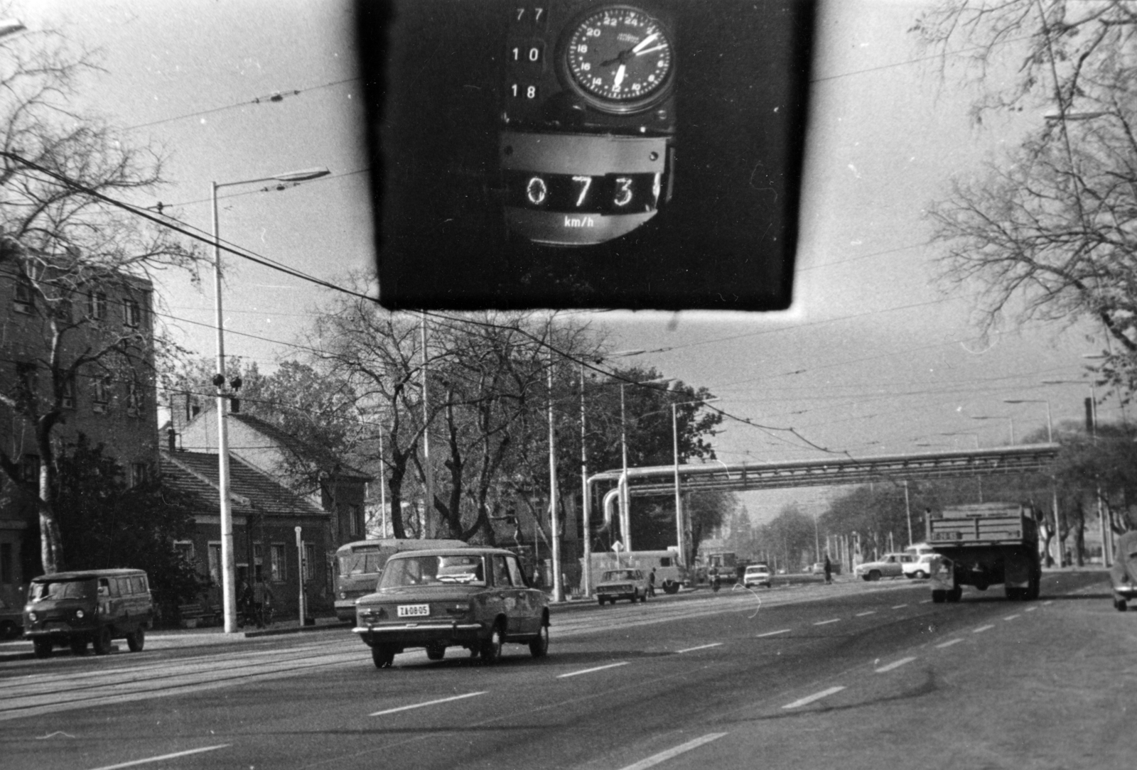 Hungary, Szeged, Kossuth Lajos sugárút a Teréz utca felé nézve., 1977, Csizmadia László, number plate, speedcams, Fortepan #161148