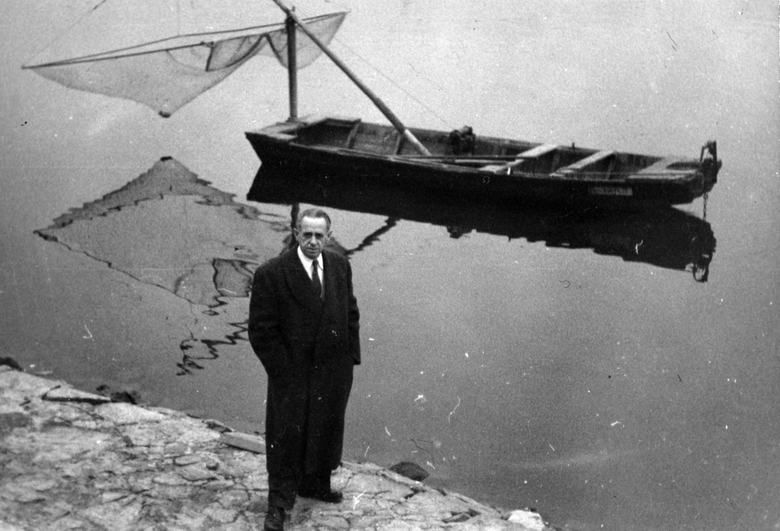 1957, Márk Iván, halászháló, ladik, kihalt mesterség, Fortepan #161383