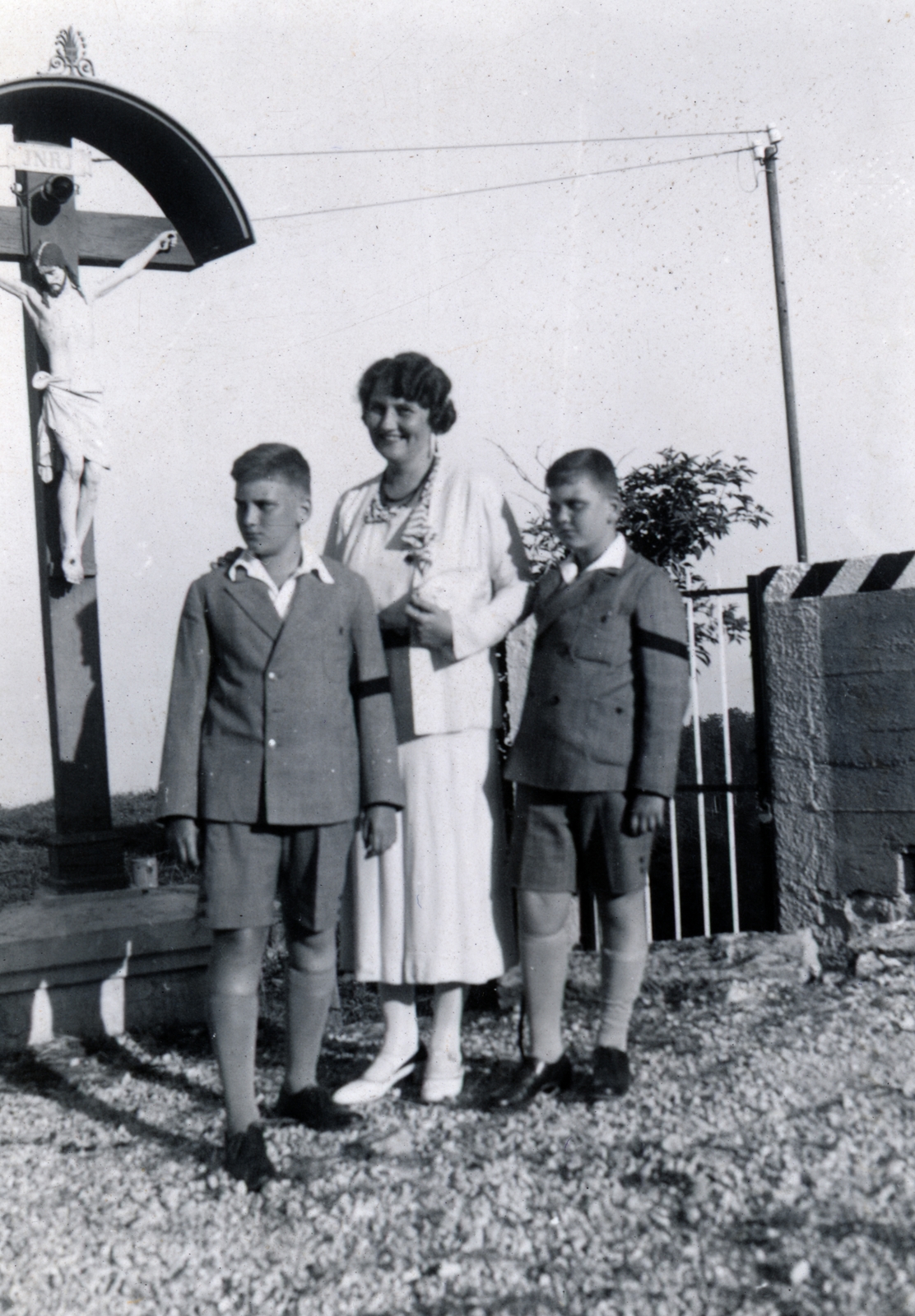 1933, Korbuly család, karszalag, gyász, fiúk, anya, Fortepan #161545