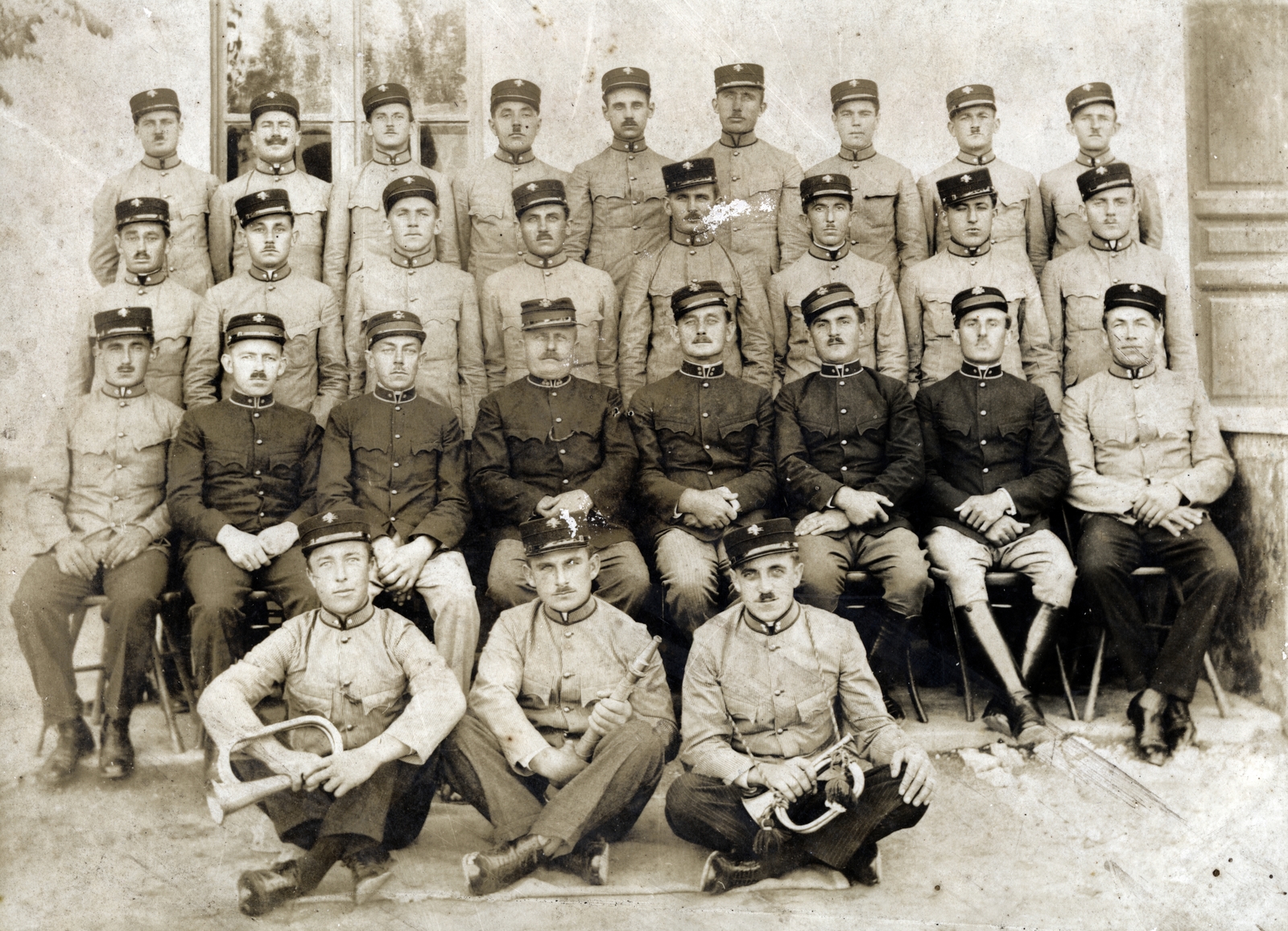 1915, Rédei Mária, csoportkép, katonaság, első világháború, hangszer, Fortepan #161627