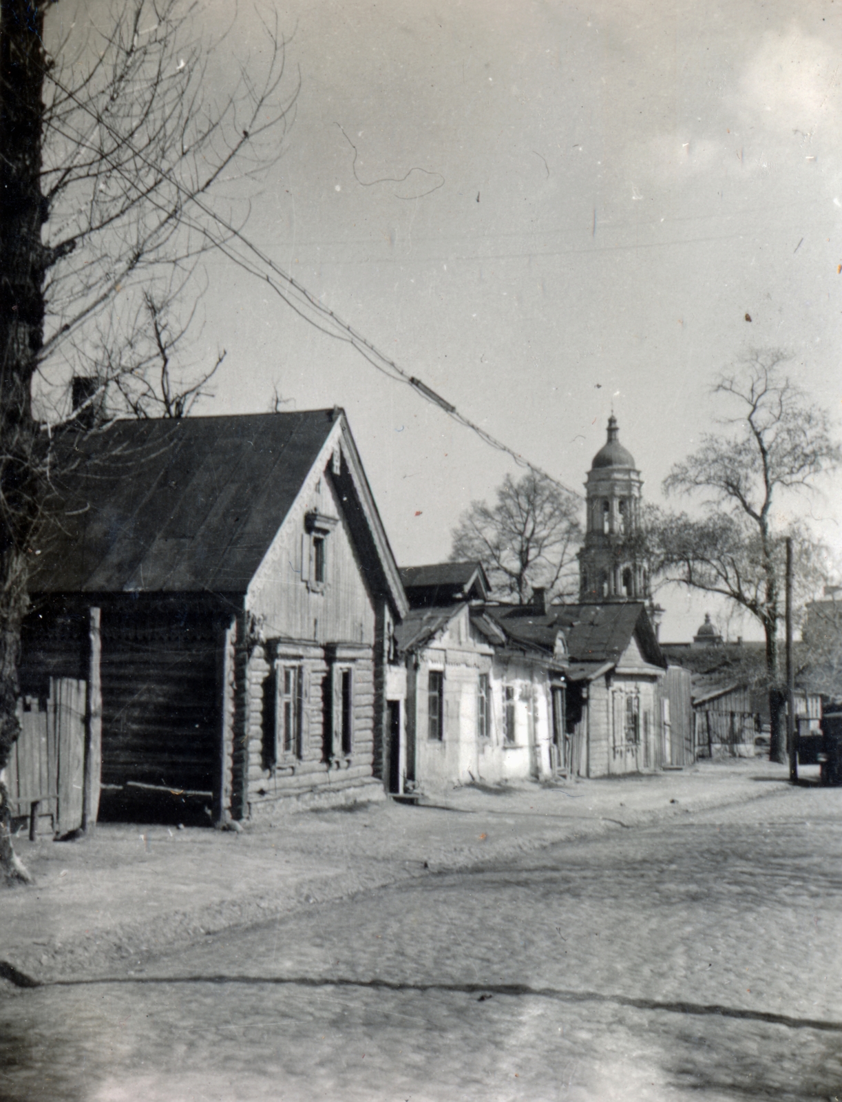 Ukraine, Kyiv, Lavrszka utca, szemben az ortodox Barlangkolostor (Pecserszka Lavra) Nagy Harangtornya., 1942, Kiss Endre, Fortepan #161983