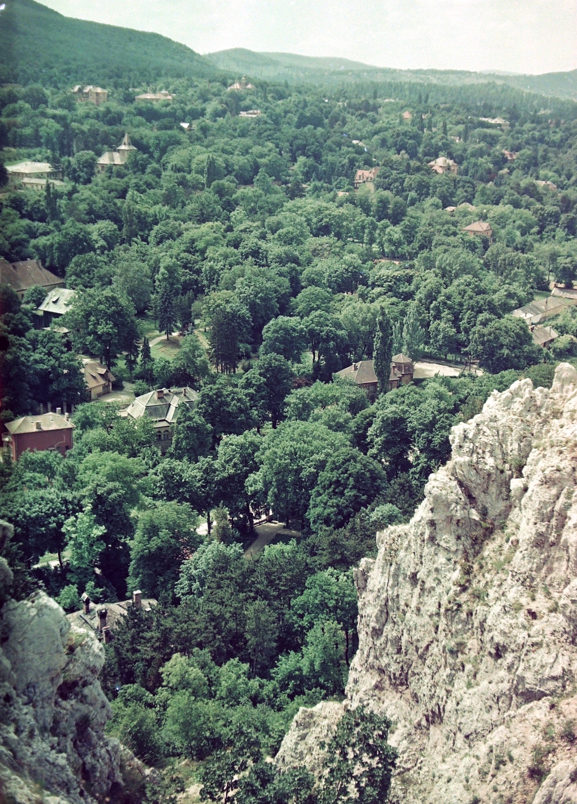 Hungary, Budapest II., Apáthy-szikla, kilátás Hűvösvölgy felé., 1955, Kotnyek Antal, colorful, Budapest, greenery, Fortepan #16236