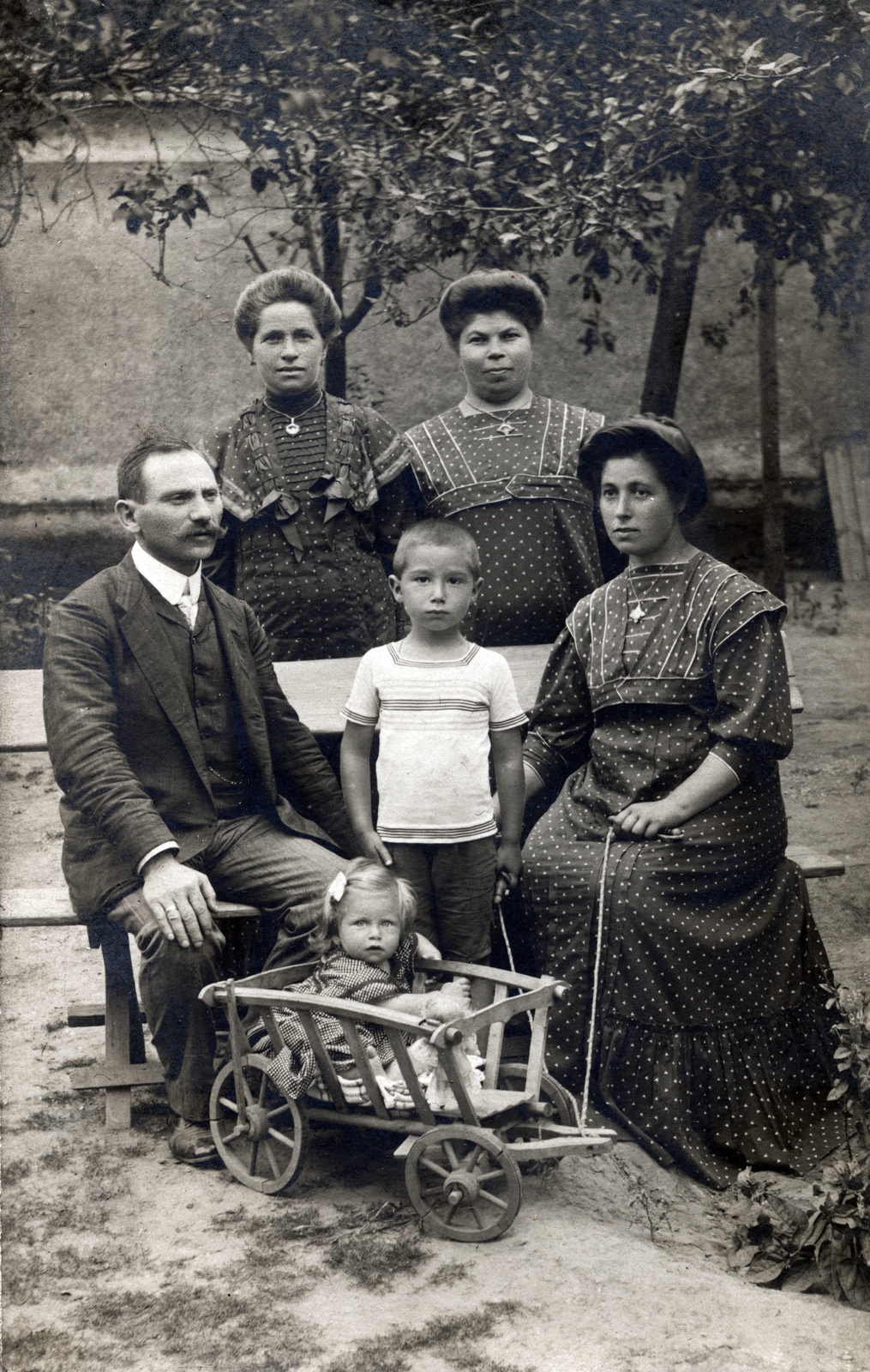 1918, Gara család, family, handbarrow, Fortepan #162647
