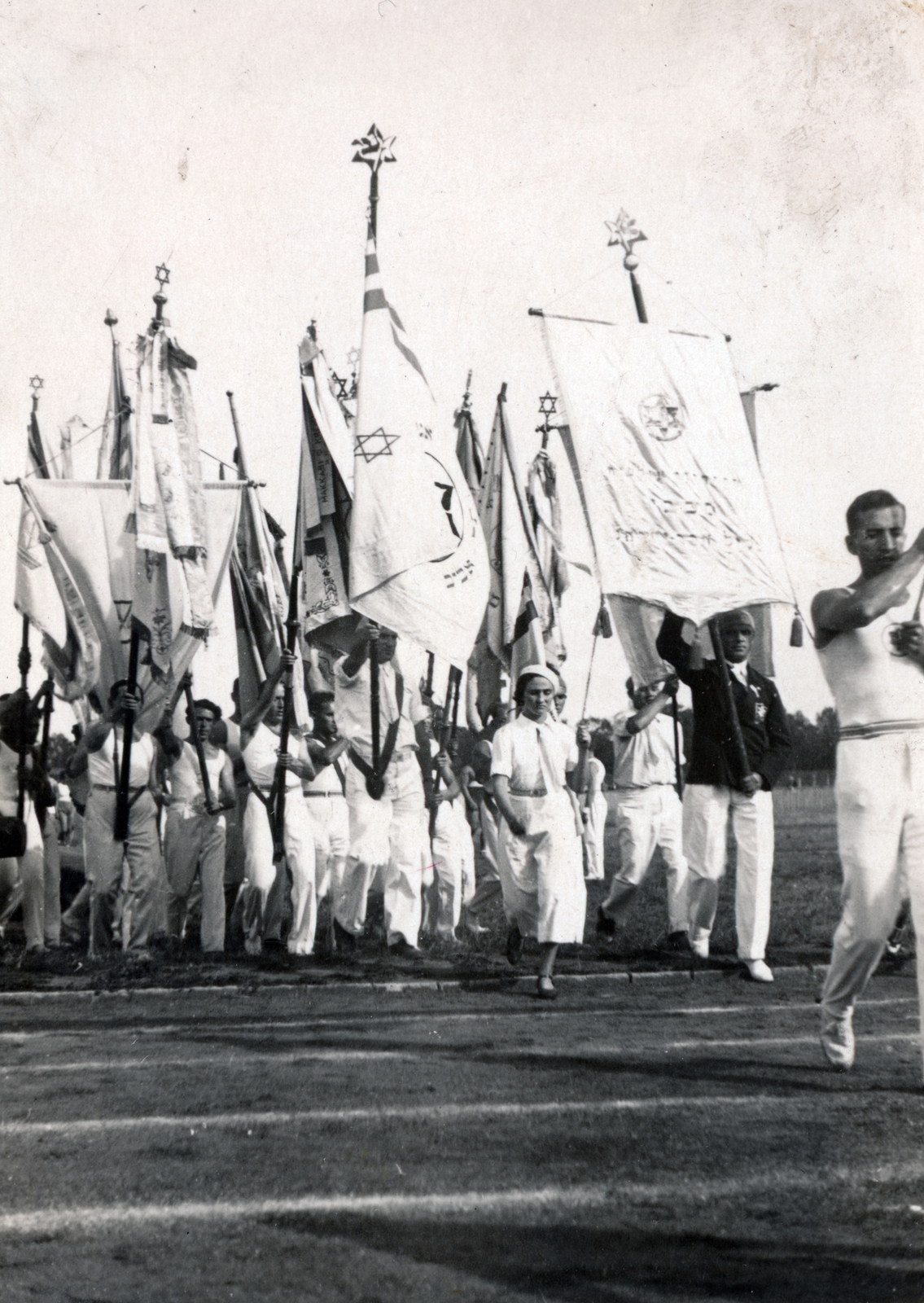 1933, Lichtmann Tibor, zászló, felvonulás, sportoló, Fortepan #162800