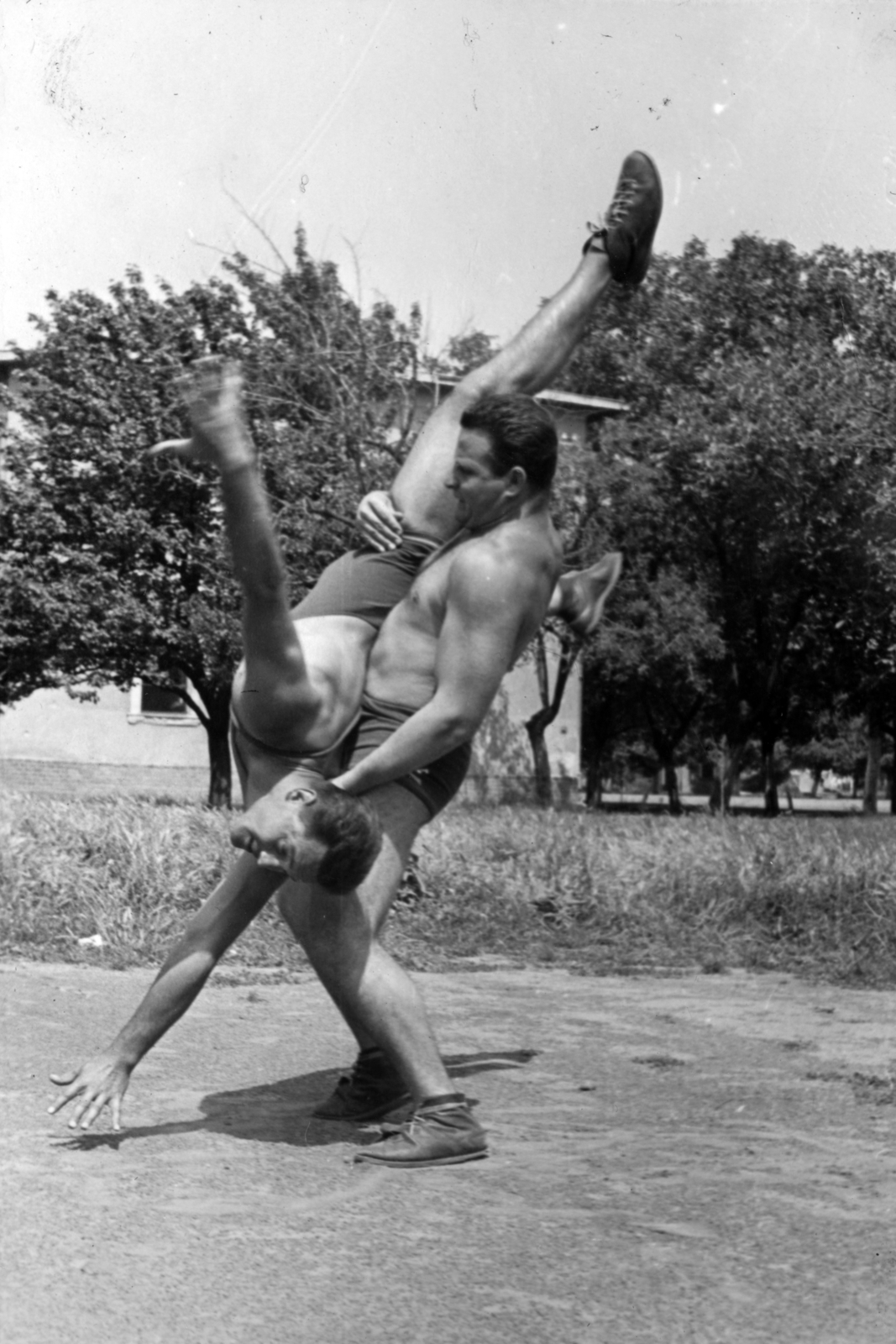 1965, Mercz Flórián, feat, wrestling, Fortepan #162878