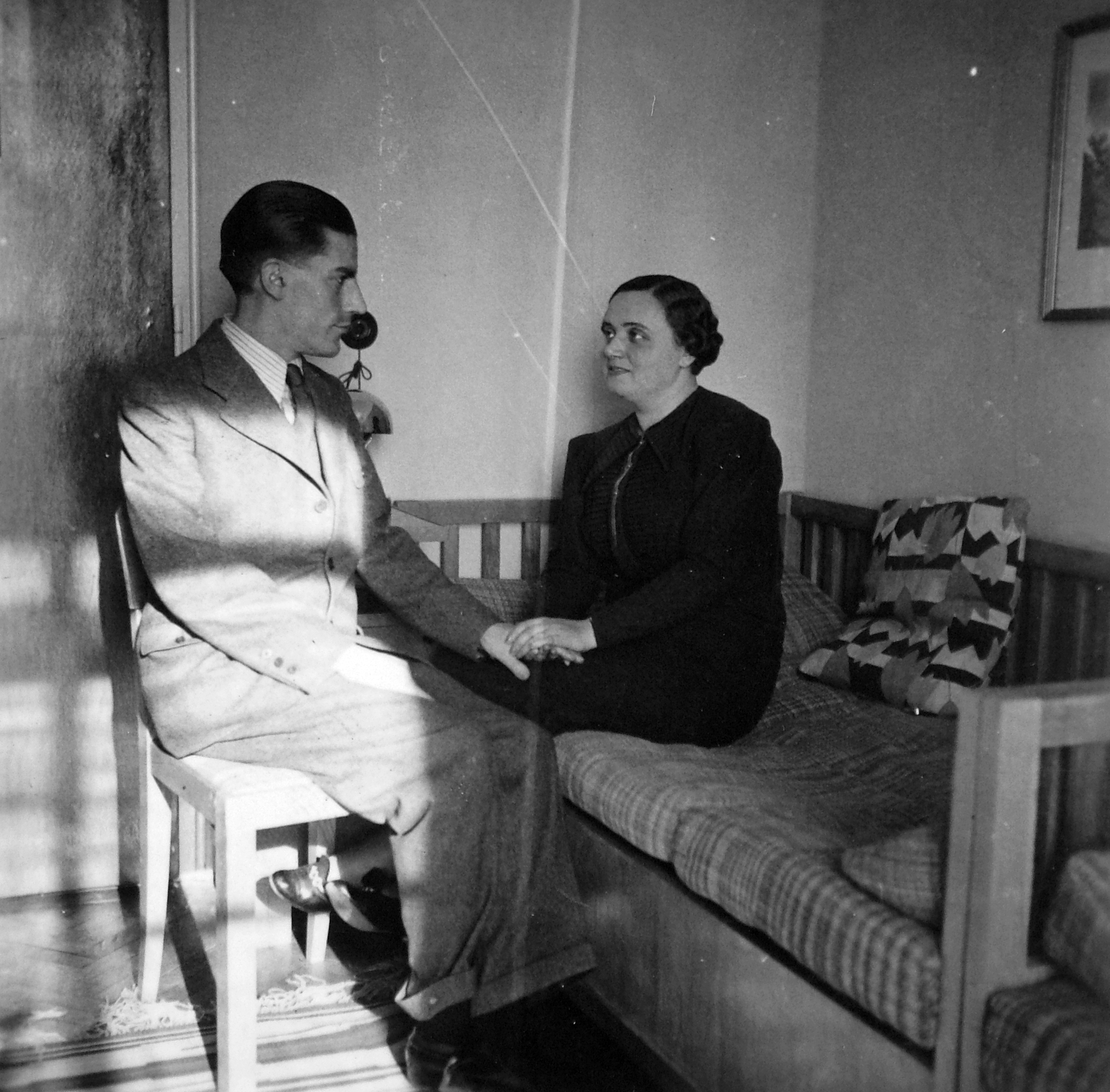 1940, Fortepan, double portrait, hold hands, Fortepan #16308