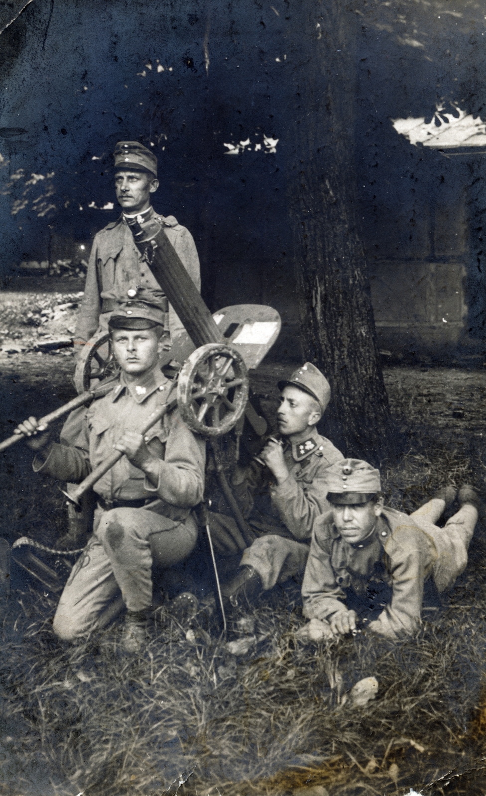 1915, Gödér Hajnal, First World War, soldier, machine gun, Fortepan #163238