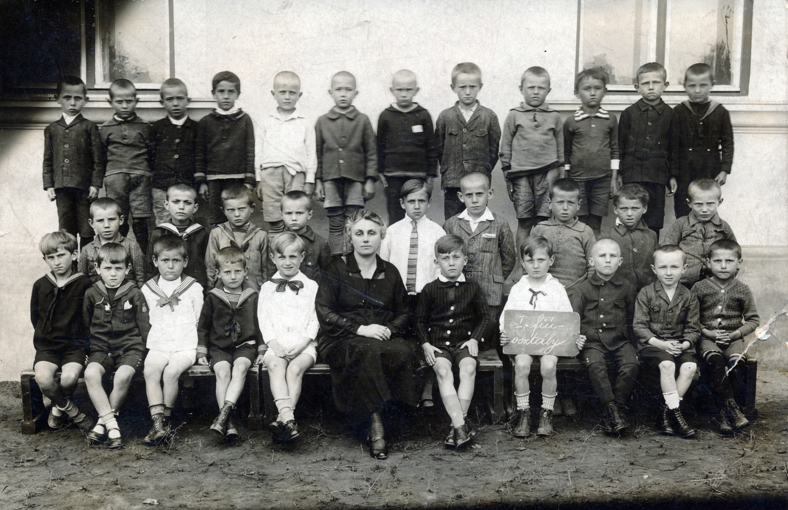 1922, Gödér Hajnal, class photo, Fortepan #163239