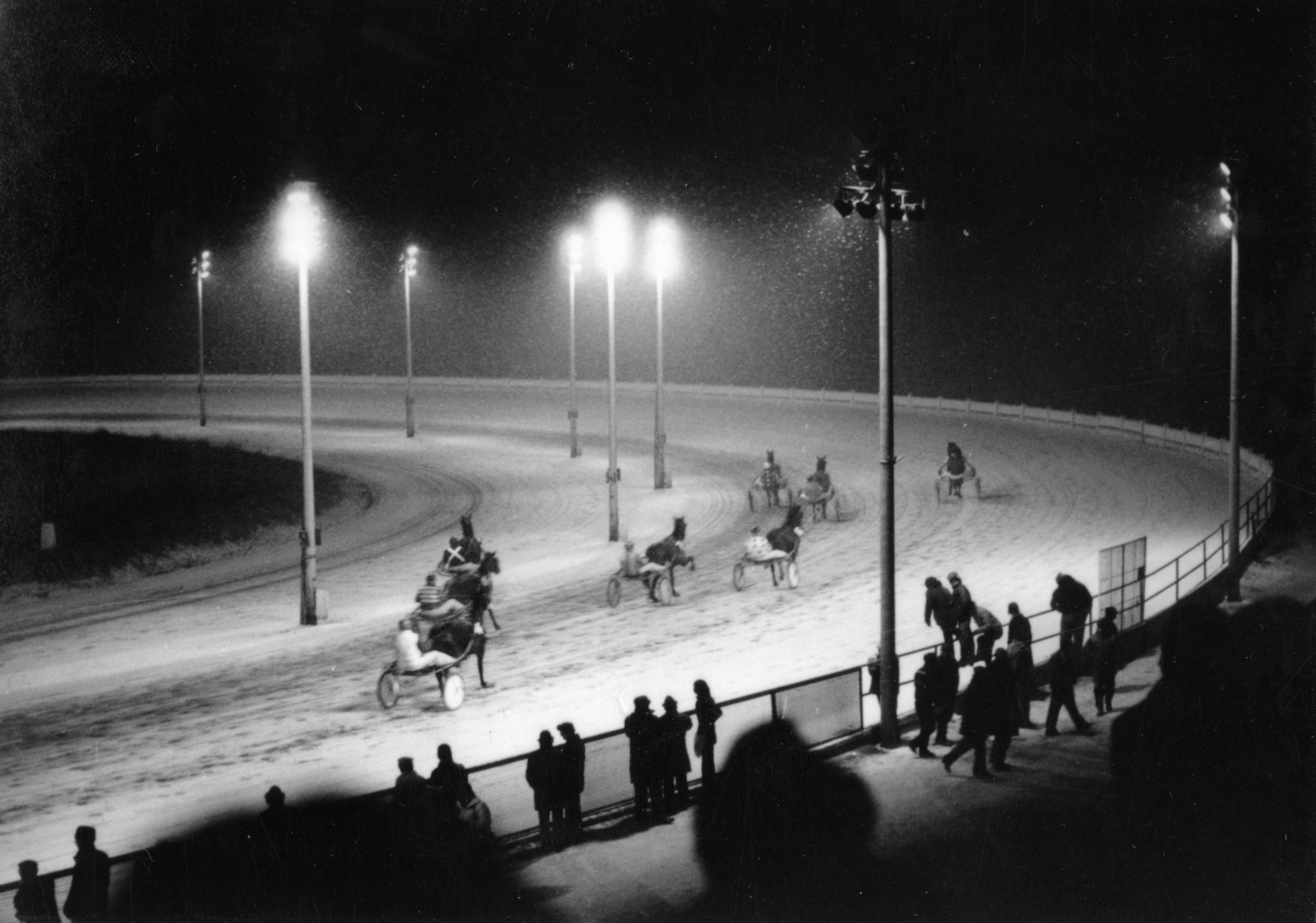 Hungary, Budapest VIII., Kerepesi úti Ügetőpálya., 1985, Kopátsy Sándor, harness racing, Budapest, Fortepan #163451