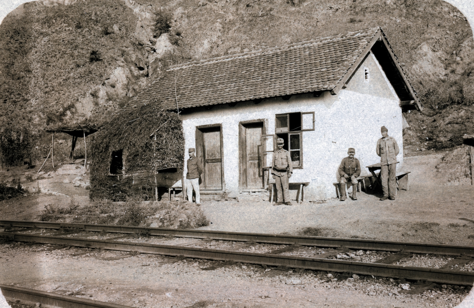 Serbia, Stalać, Stevanac vasúti megállóhely a Déli-Morava völgyében., 1917, Wittner Lucia, Fortepan #163624