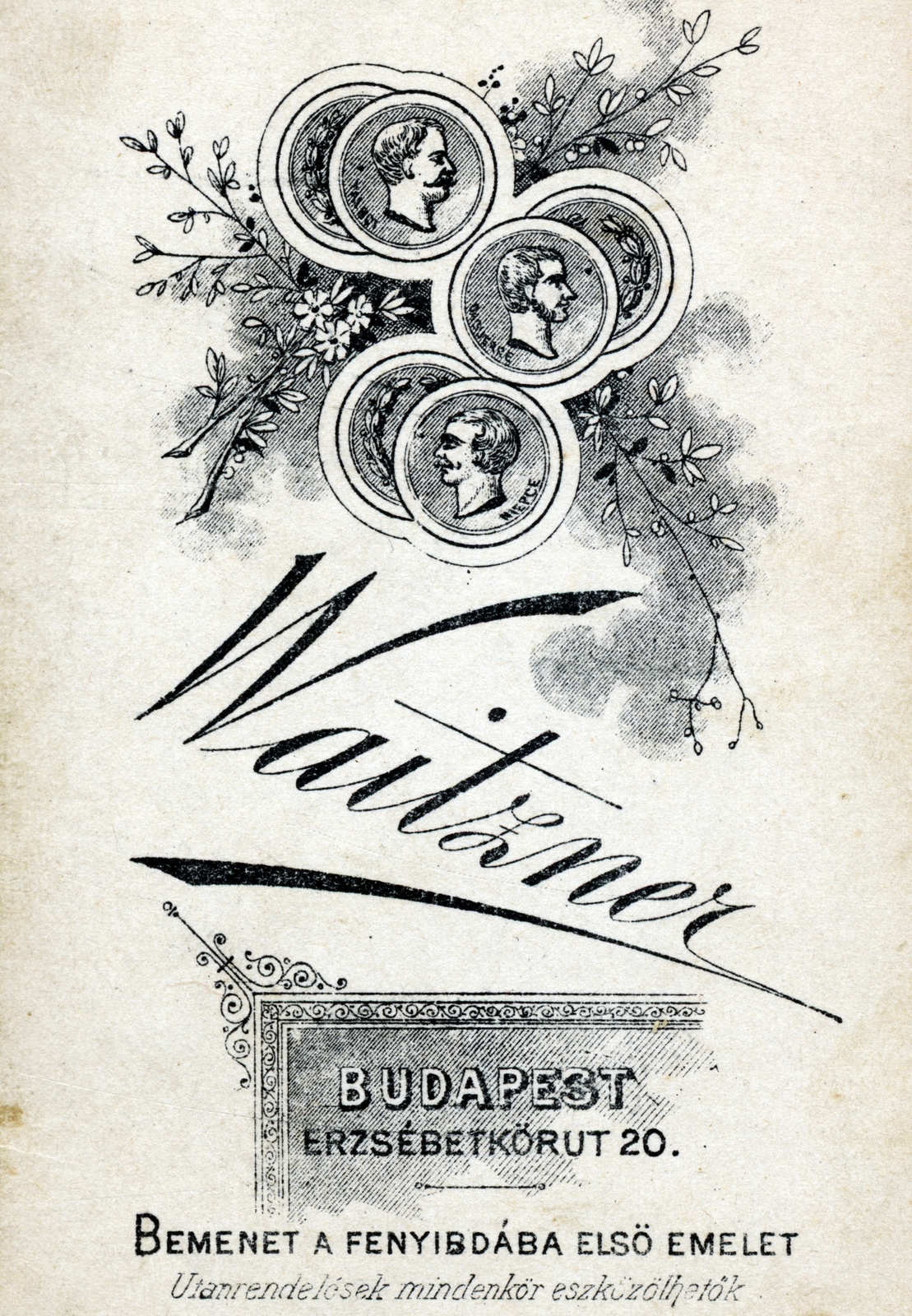 Magyarország, Budapest VII., Erzsébet körút 20., Waitzner fényírda., 1907, Suzanne Lorant, műterem, hátlap, fényképész, Budapest, Fortepan #163676