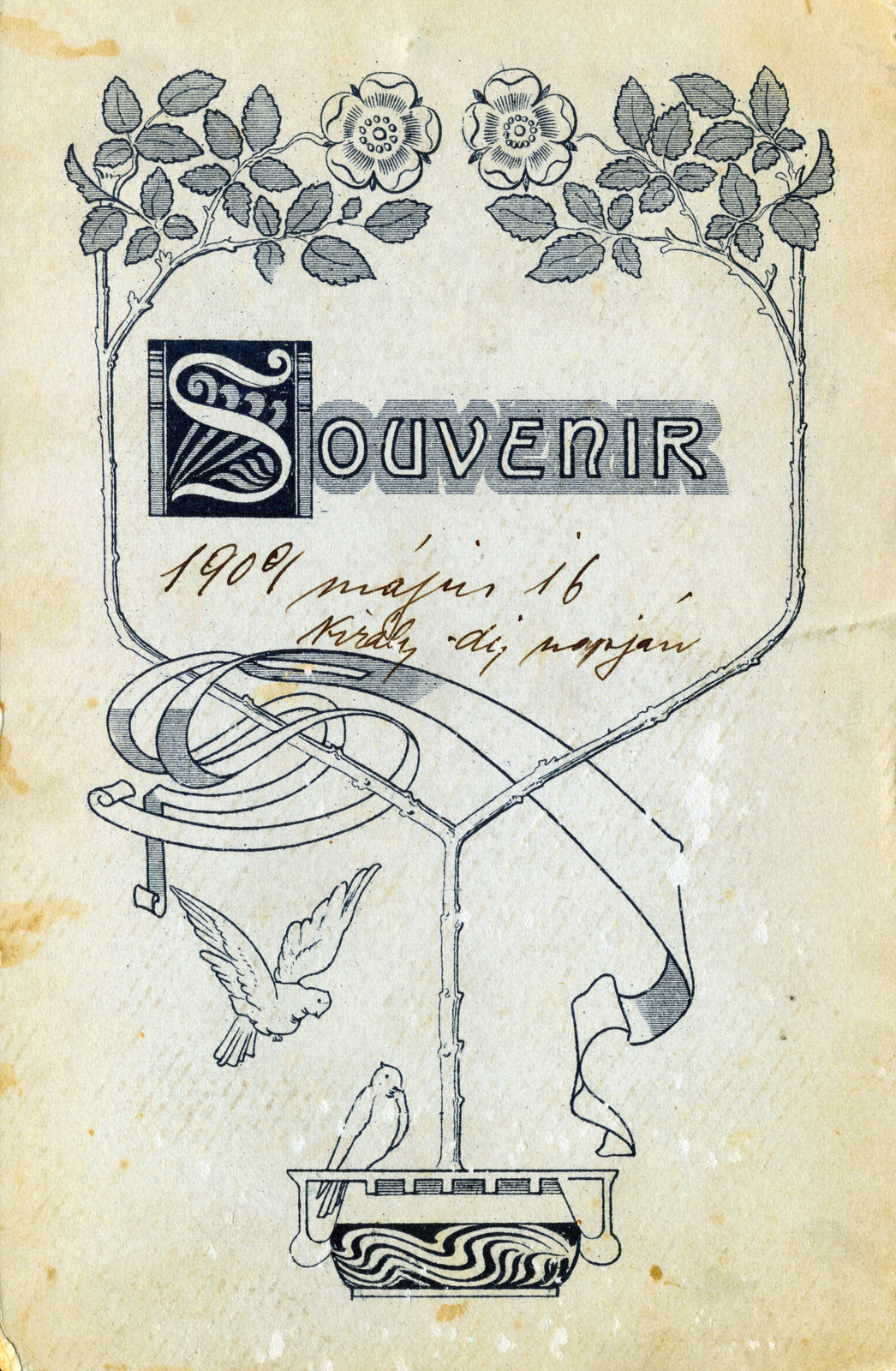 1909, Suzanne Lorant, verso, Fortepan #163726