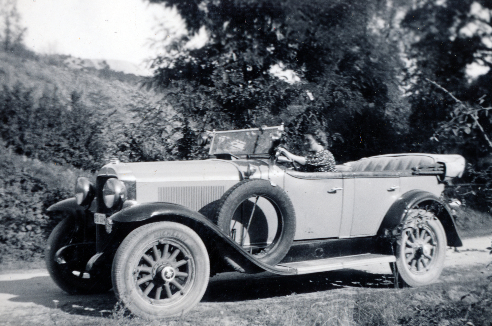 1930, Fadgyas Bence, spare wheel, girls'n'cars, Fortepan #163827