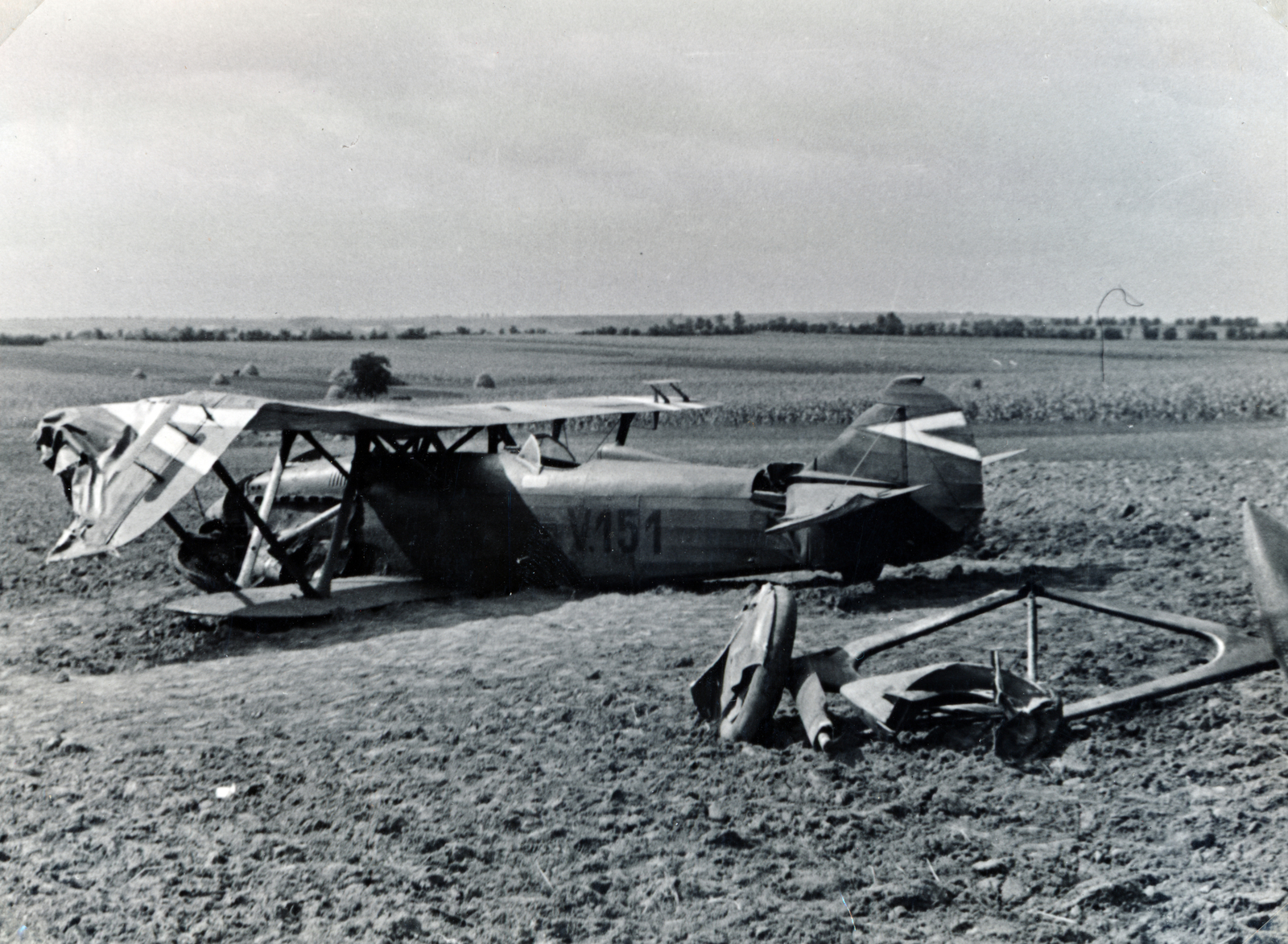 1936, Fadgyas Bence, airplane, Fiat-brand, wreck, Royal Hungarian Air Force, Fortepan #163887