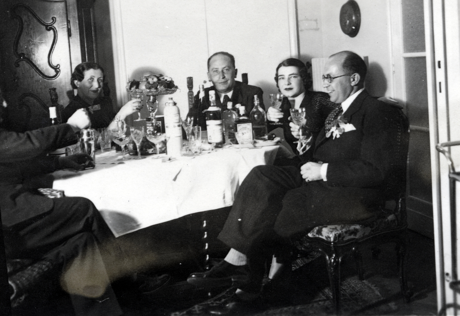 1936, Artkraft, table society, Fortepan #164063
