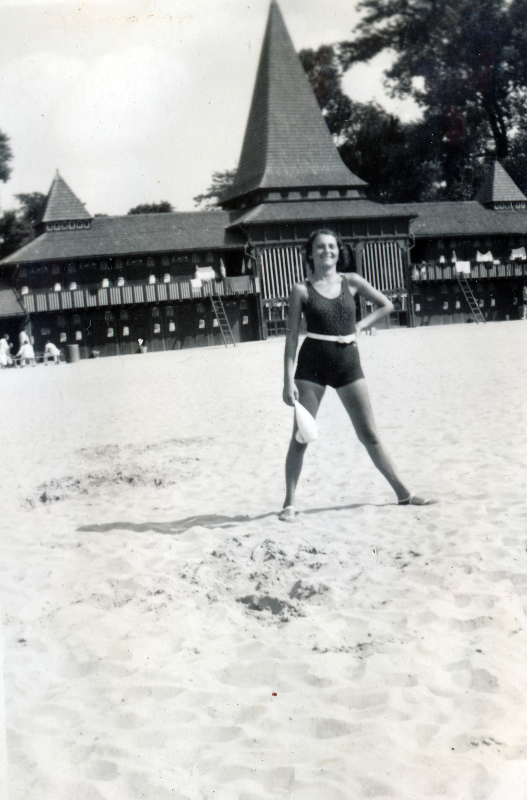 Hungary, Margit Islands, Budapest, Palatinus Strandfürdő., 1936, Richl Ágnes, bathing suit, beach, Fortepan #164171