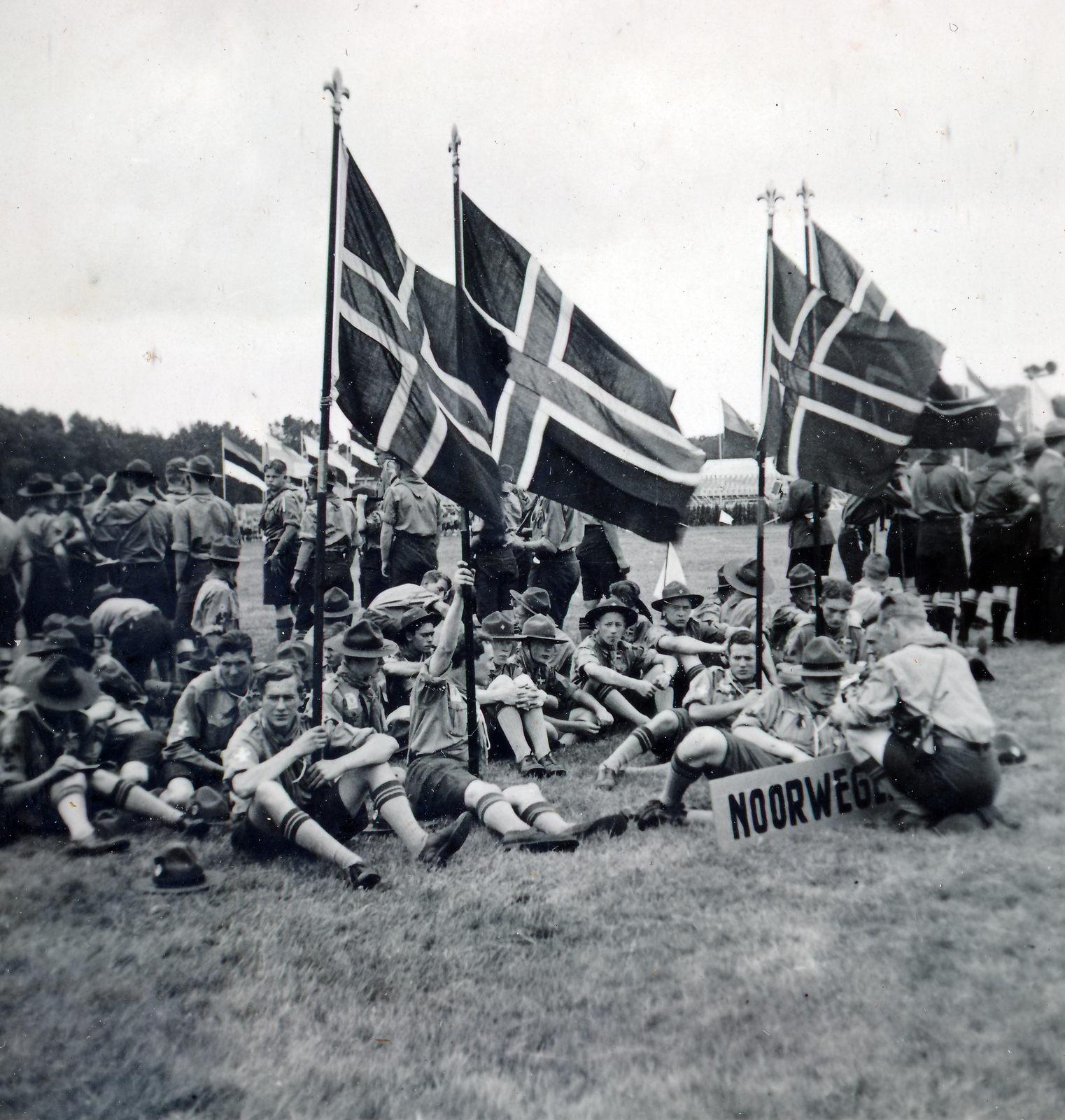 Netherlands, Vogelenzang, 5. Nemzetközi Cserkész Világtalálkozó (Jamboree). Norvég cserkészek csapata., 1937, Baráth Géza, Fortepan #164395