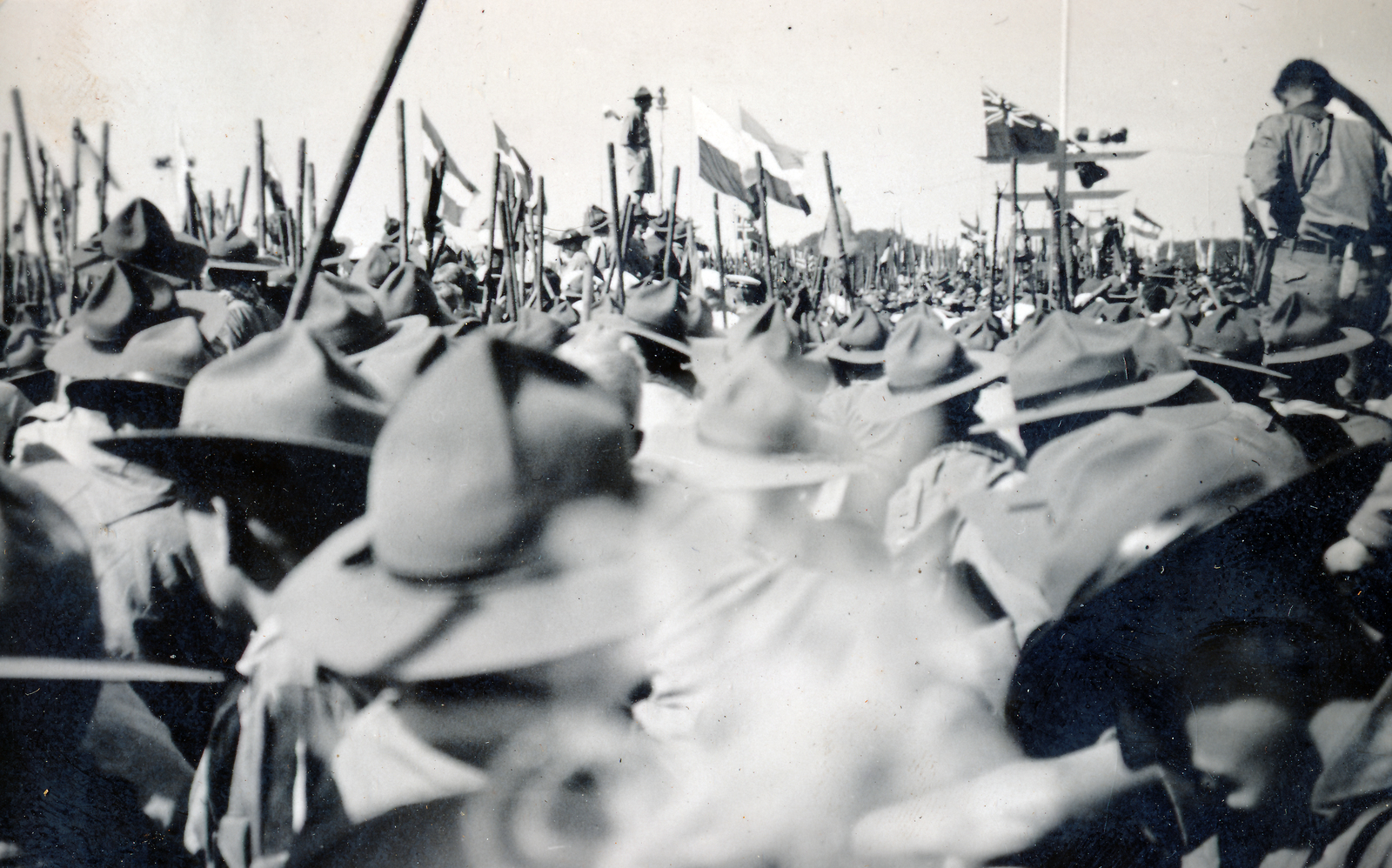 Hollandia, Vogelenzang, 5. Nemzetközi Cserkész Világtalálkozó (Jamboree)., 1937, Baráth Géza, tömeg, kalap, Fortepan #164420