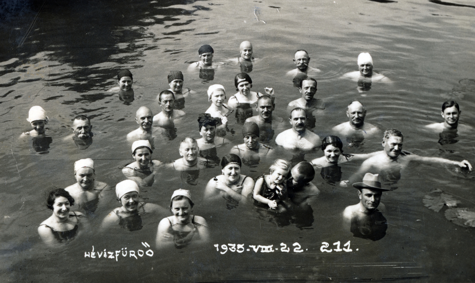 Hungary, Hévíz, Tófürdő., 1935, Pál Gergely, bathing, Fortepan #164486