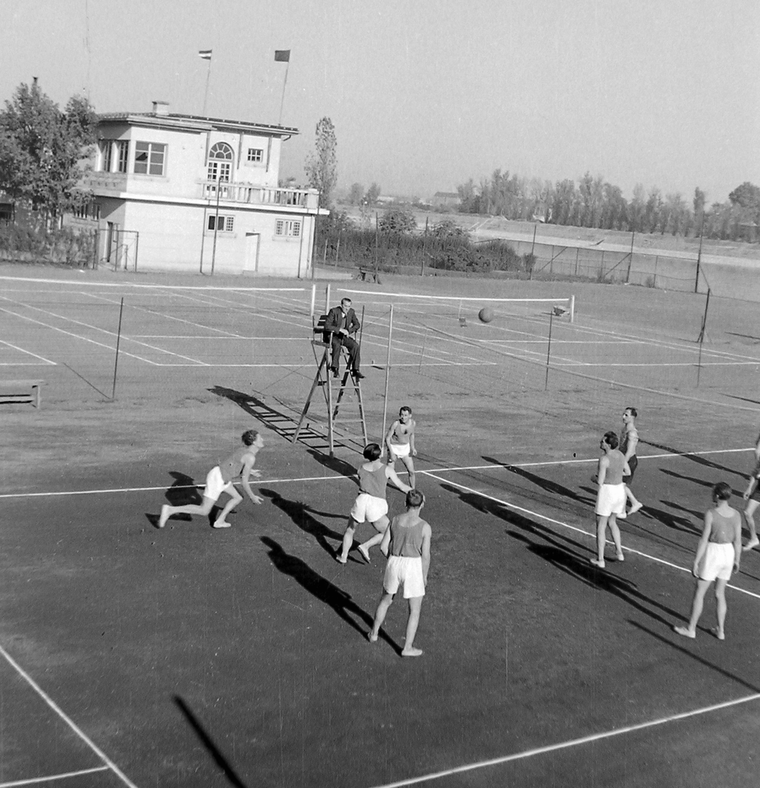 Hungary, Óbuda, Budapest III., Tímár utcai sporttelep., 1948, Magyar Rendőr, volleyball, Budapest, Fortepan #16454
