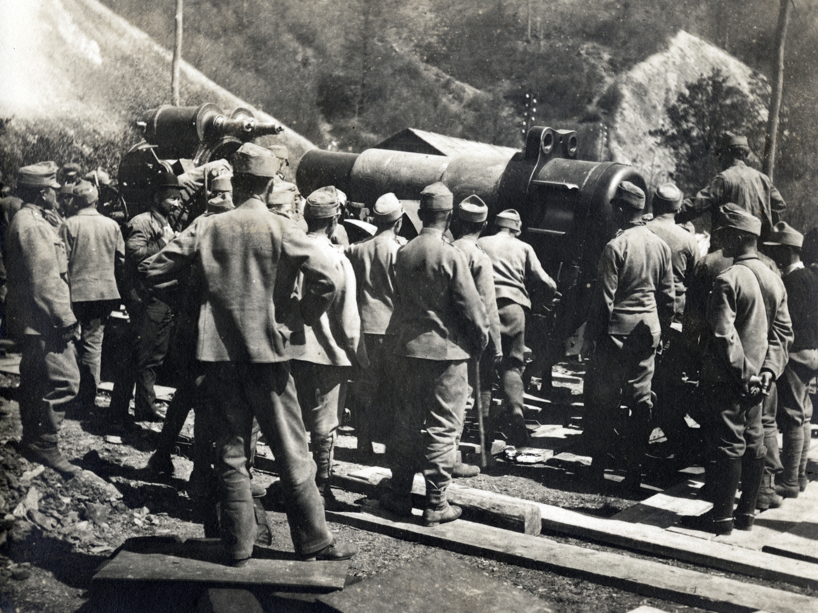 1915, Fedák István, ágyú, Skoda 30.5, első világháború, katonaság, Fortepan #164568