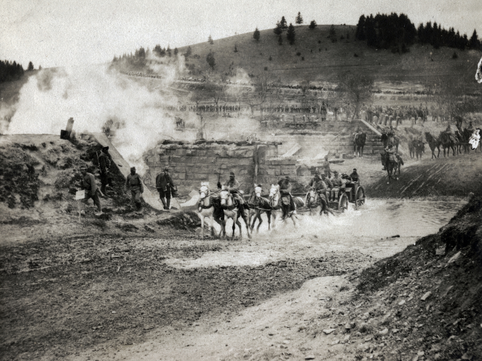 1915, Fedák István, chariot, ford, artillery, First World War, Fortepan #164569