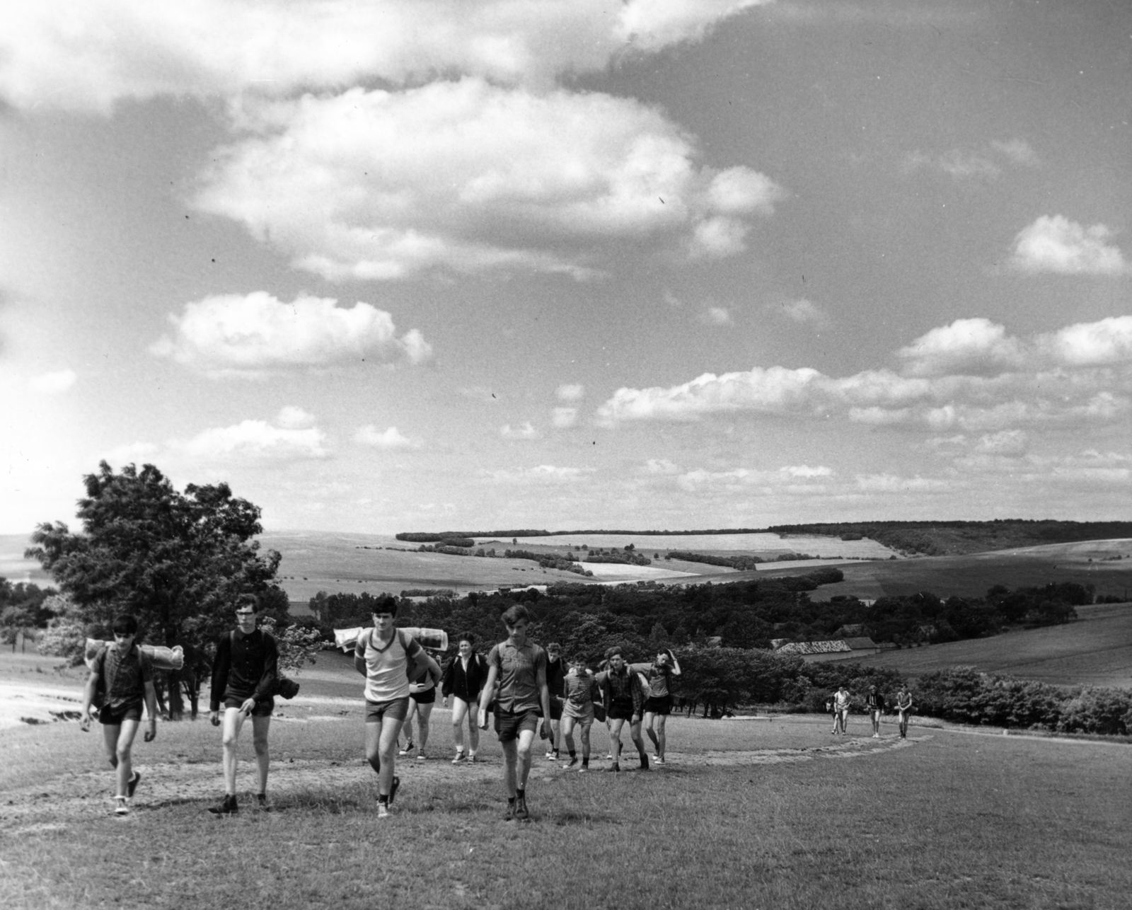 1969, Faragó László, clouds, travel equipment, tourist, hillside, Fortepan #164758