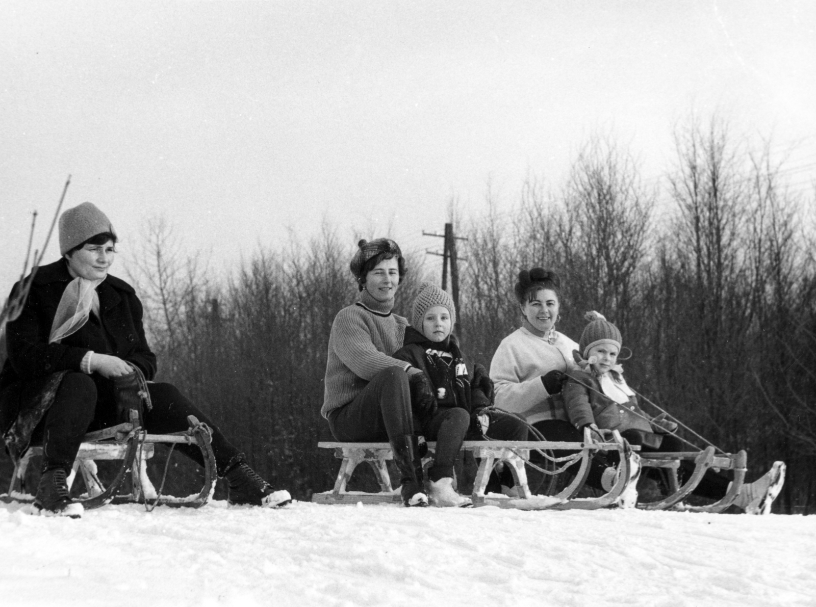 1968, Faragó László, winter, snow, sledge, Fortepan #164787