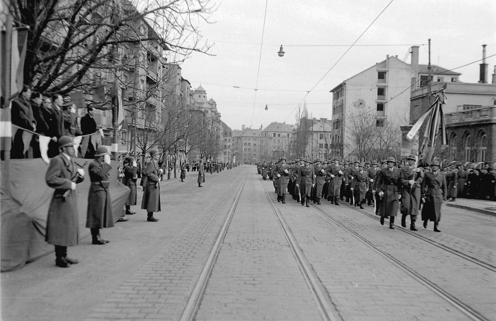 Hungary, Budapest XII., Böszörményi út., 1949, Magyar Rendőr, cop, Budapest, Fortepan #16497