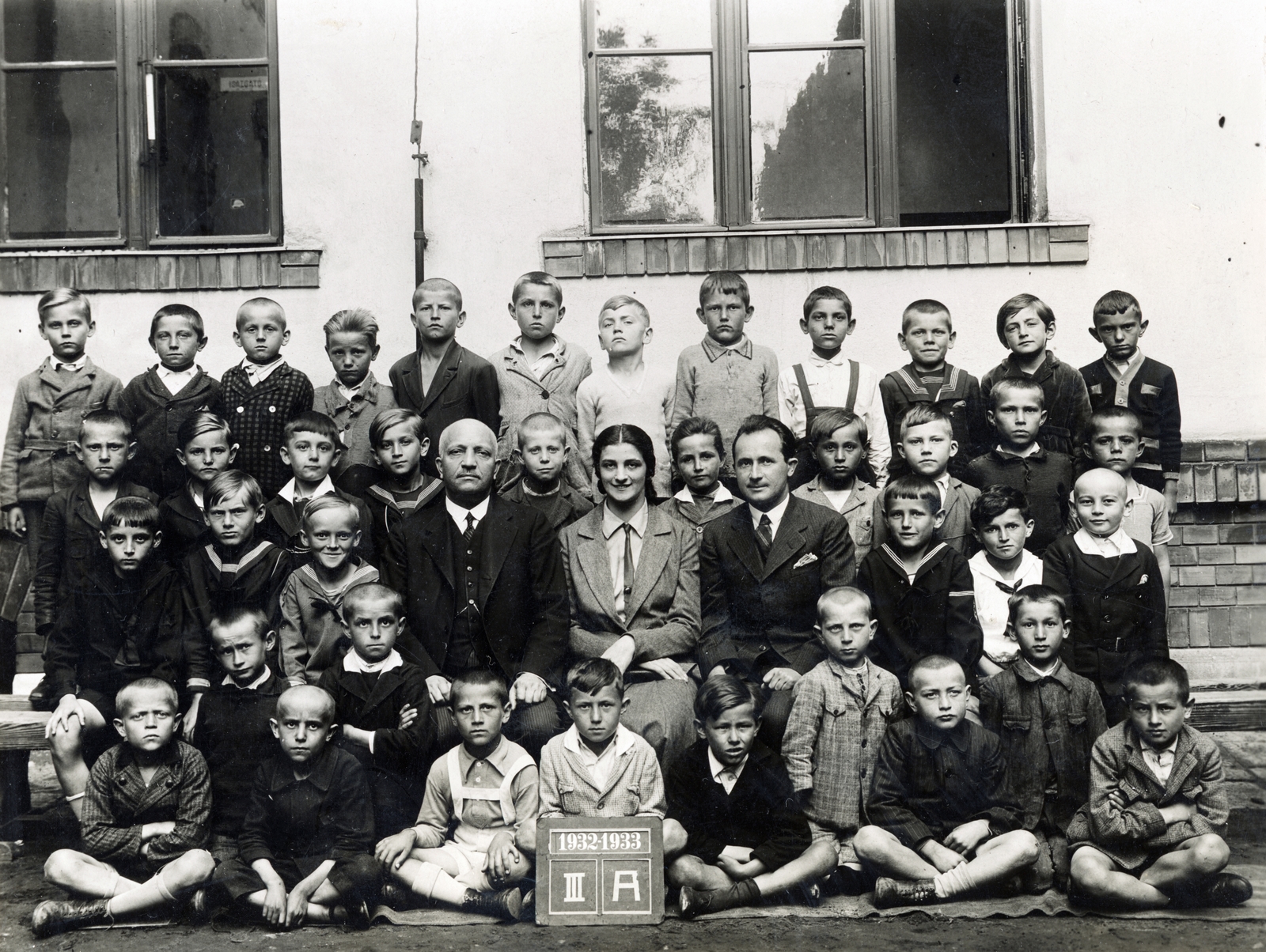 1933, Makk Judit, fiúk, osztálykép, Fortepan #165263