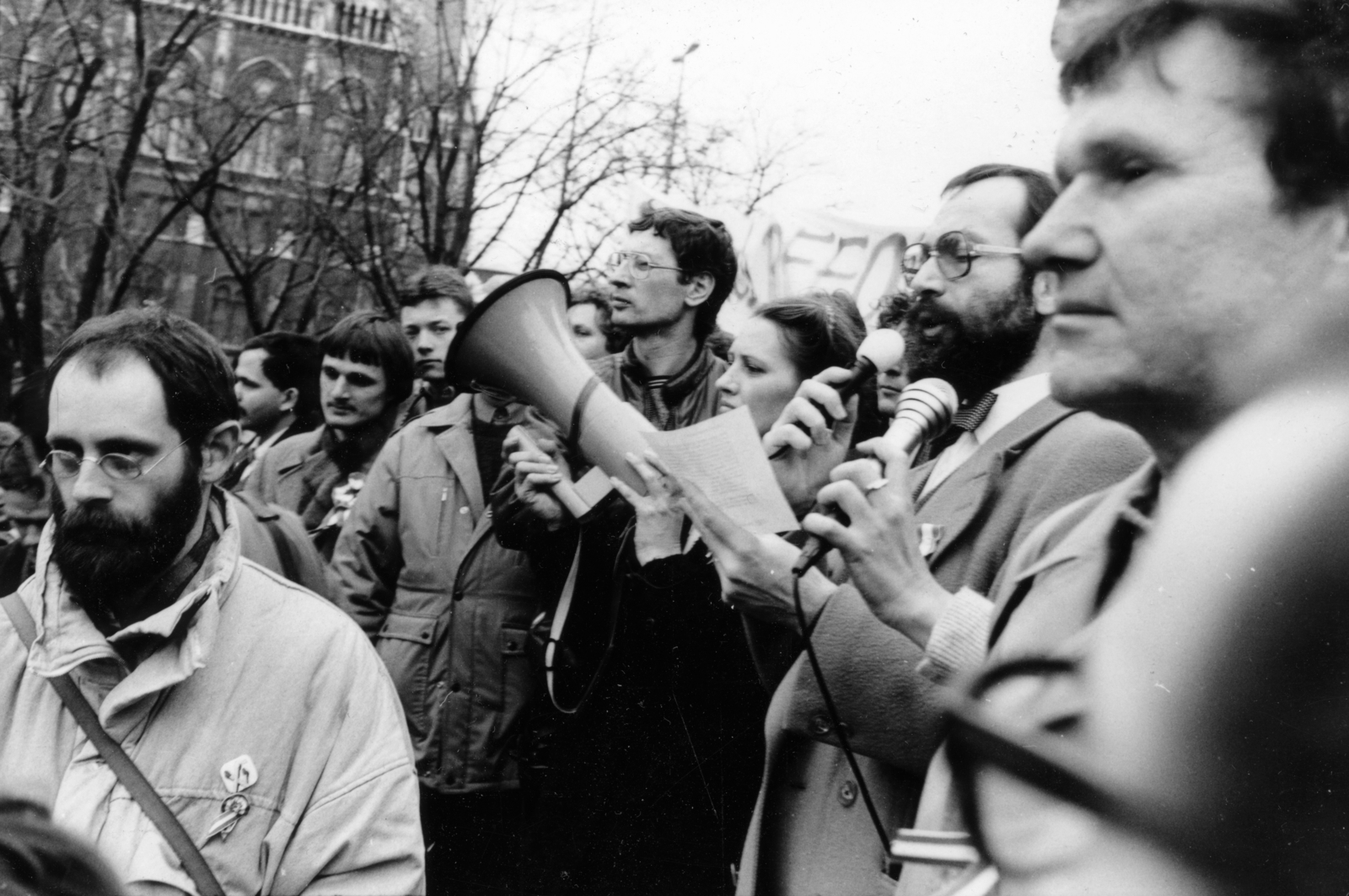 1988, Horváth Ernő, strike, regime change, speech, Fortepan #165427