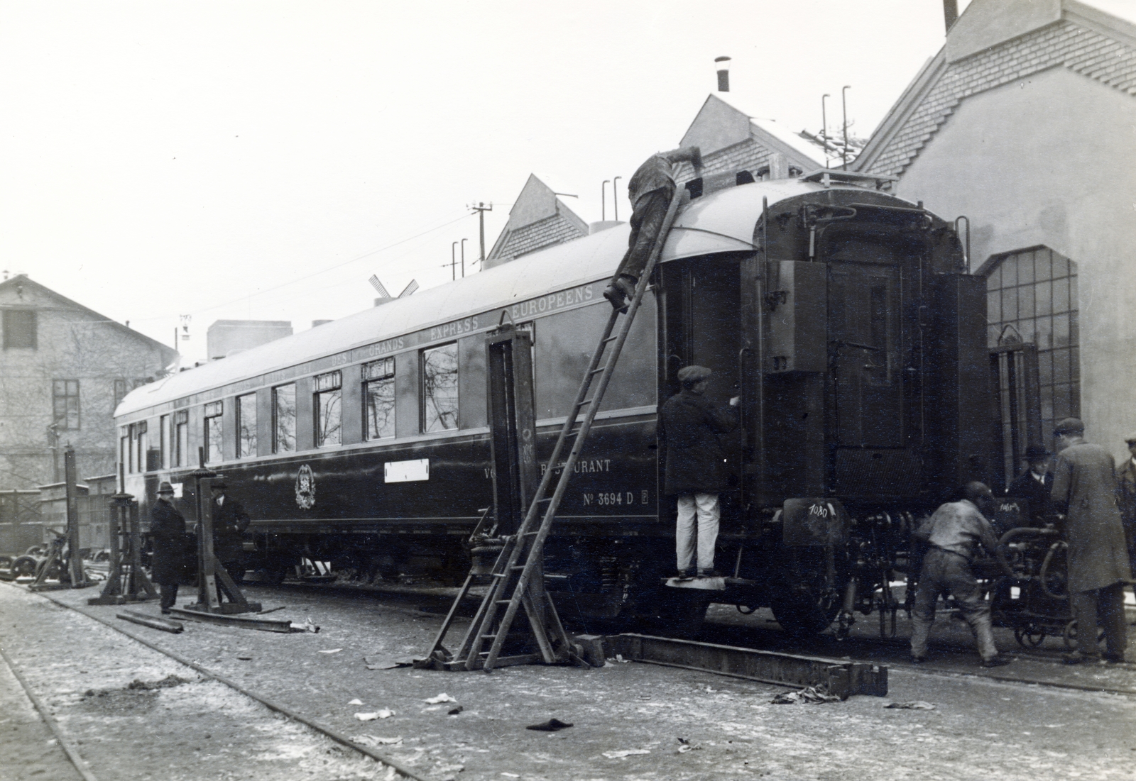 1931, Olbert Mariann, railway, ladder, dining car, Fortepan #165460