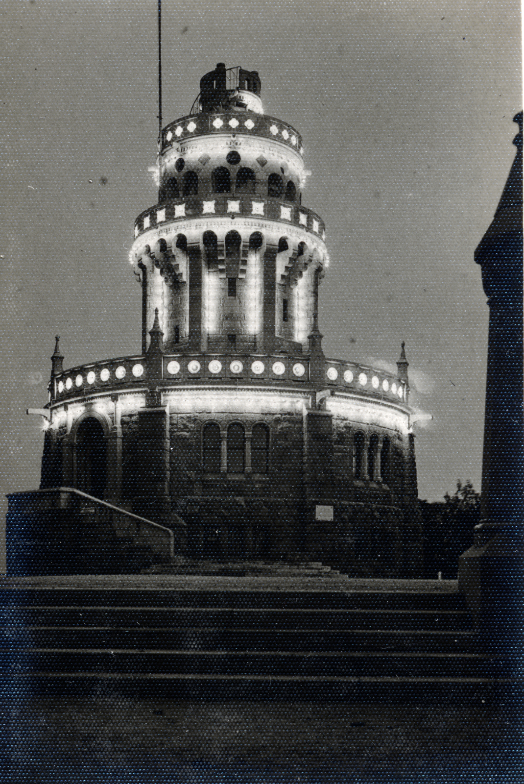 Magyarország, Budapest XII., Jánoshegy, Erzsébet kilátó., 1930, Olbert Mariann, kilátó, díszkivilágítás, Budapest, Fortepan #165502