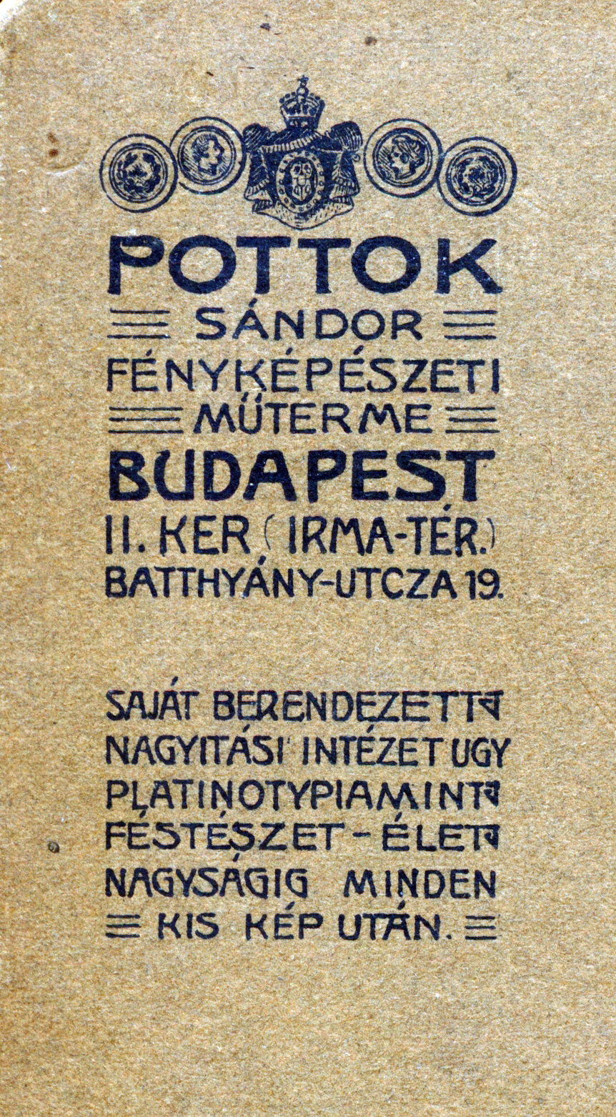 Magyarország, Budapest I., Mária (Irma) tér, Batthyány utca 19. Puttok Sándor fényképészeti műterme., 1912, Cselényiné Szántó Erzsébet, hátlap, fényképész, műterem, Budapest, Fortepan #165564