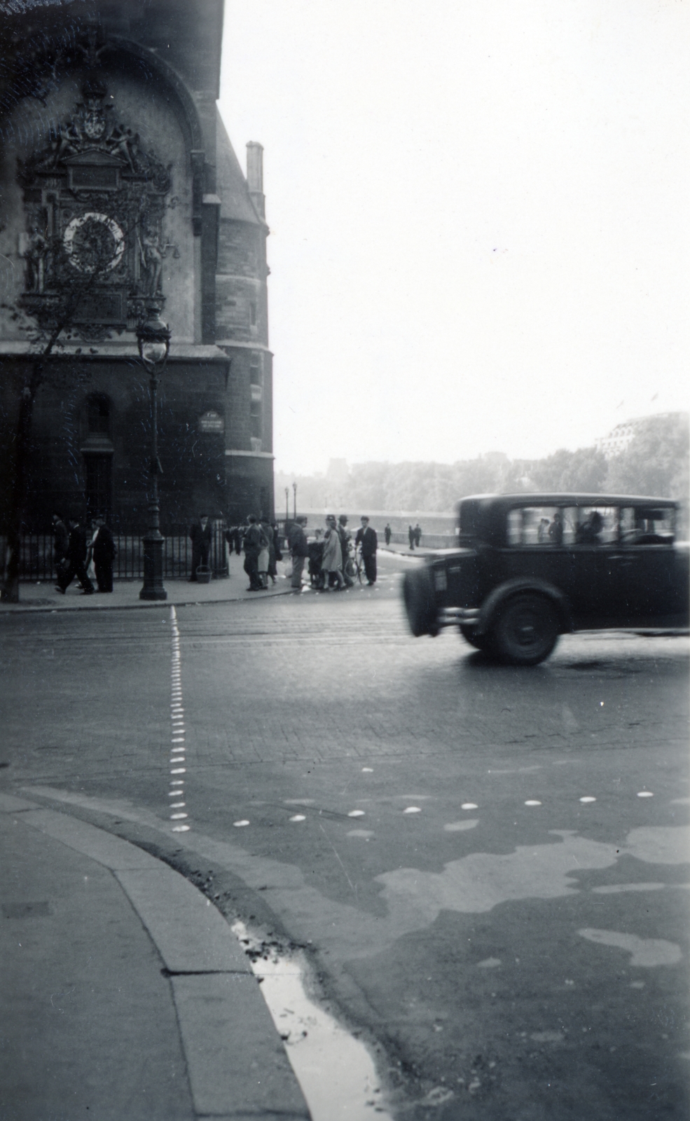 France, Paris, Cité-sziget, Boulevard du Palais, az Igazságügyi Palota óratornya., 1937, Rostóczky Alfonz, Fortepan #165569
